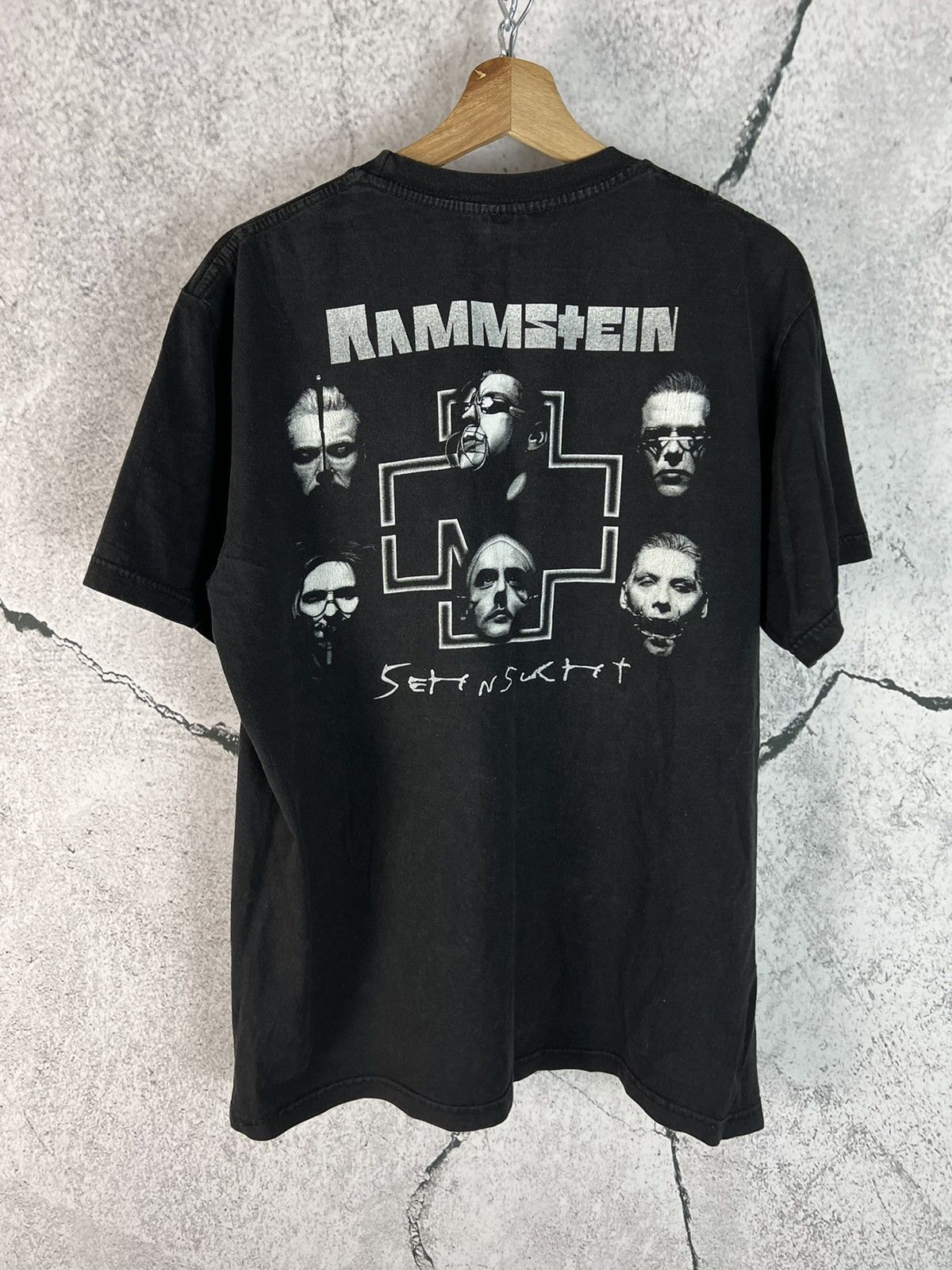 Band Tees Vintage 90s Rammstein Sehnsucht Faded Tee Size US L / EU 52-54 / 3 - 2 Thumbnail