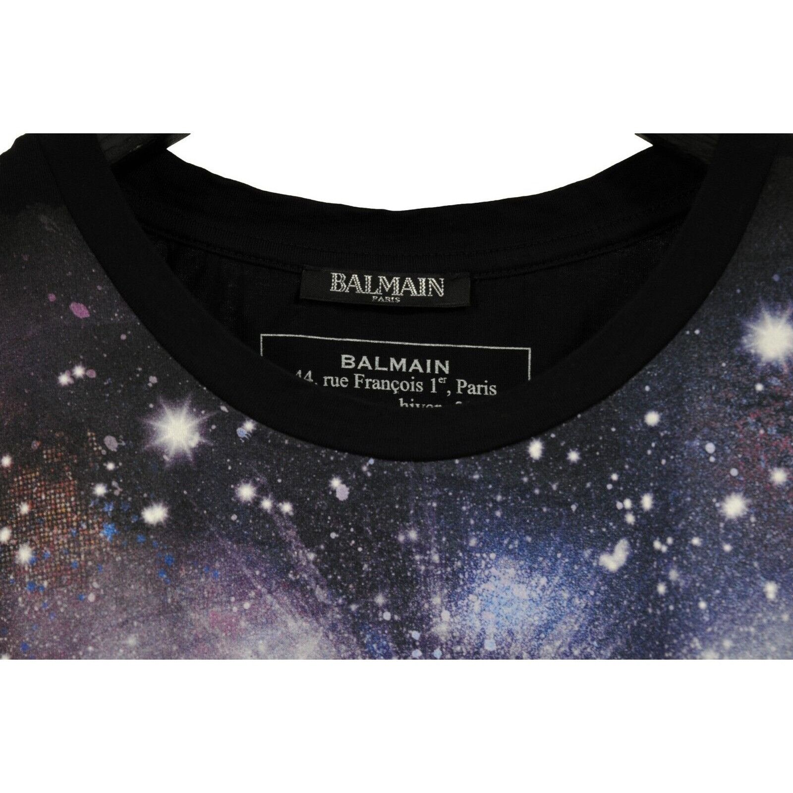 Balmain Galaxy Logo T Shirt Black Purple Blue Space Size US L / EU 52-54 / 3 - 4 Thumbnail