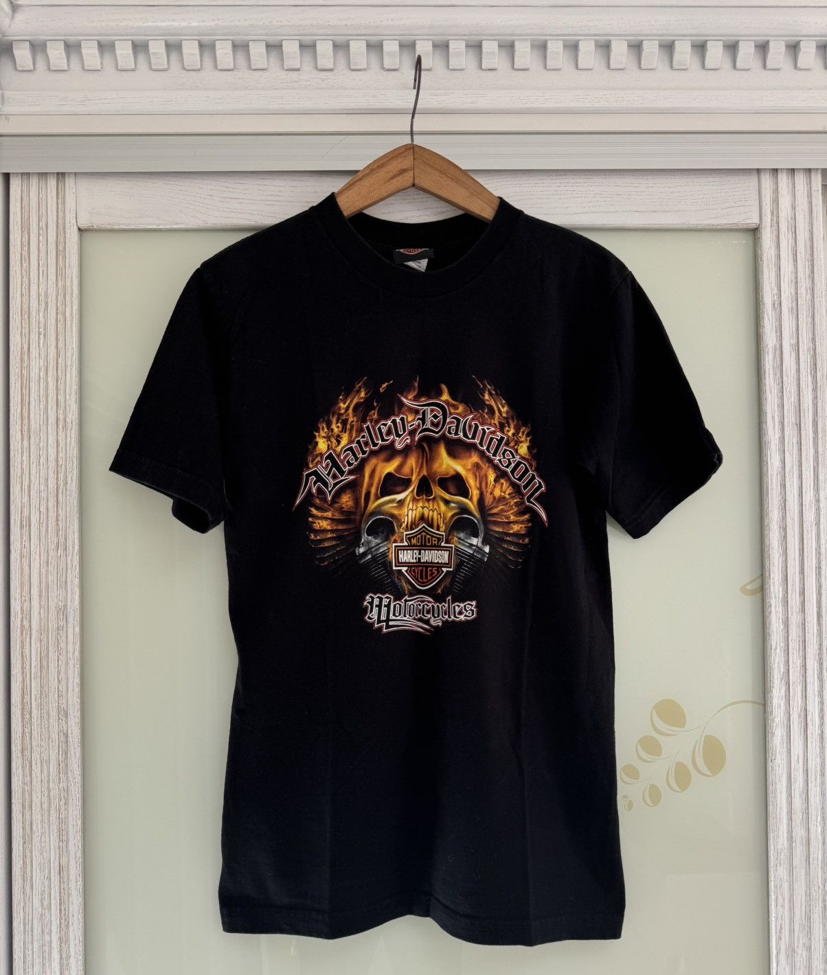 Harley Davidson Vintage Harley Davidson 2008 Fire Skull T-shirt Rare Tee Size US M / EU 48-50 / 2 - 1 Thumbnail