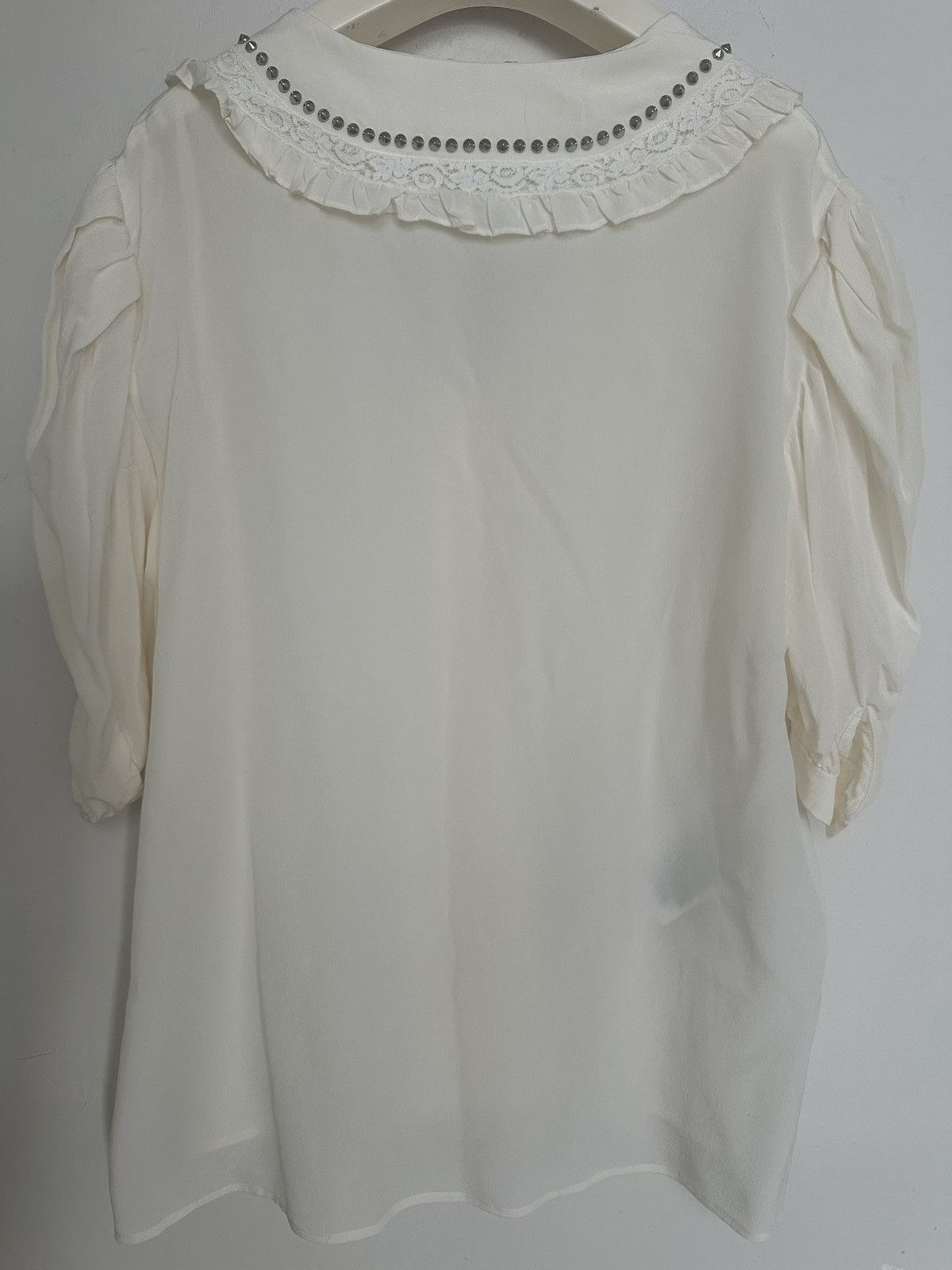 Miu Miu Miu Miu 2021 Studded Silk Blouse Size M / US 6-8 / IT 42-44 - 2 Thumbnail