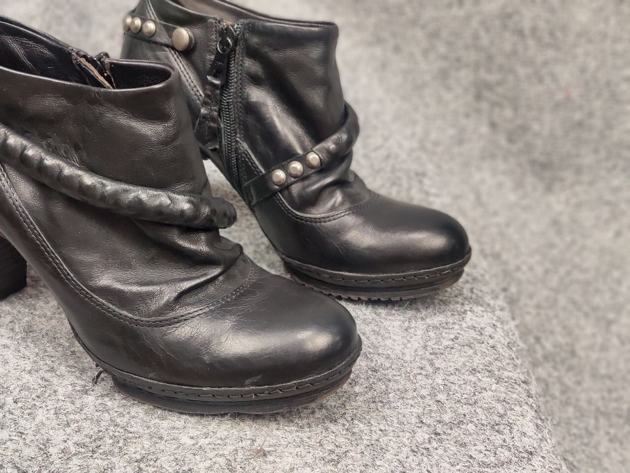 A.S.98 A.S.98 Airstep Design Heels Black Leather low Zip Boots Size US 6 / IT 36 - 15 Thumbnail