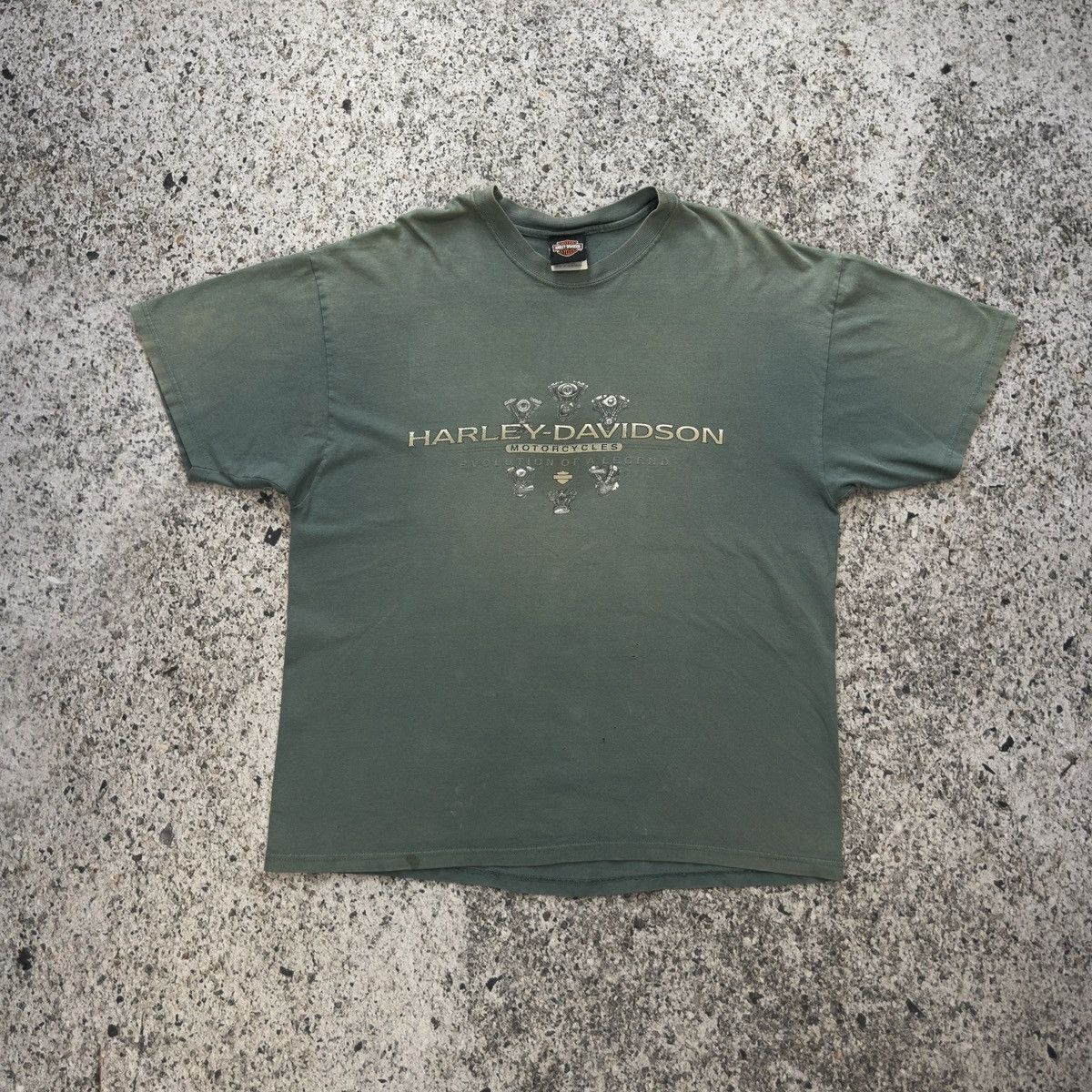 Harley Davidson Faded Thrashed Distressed Harley Tee ERD Grunge Biker Chrome Size US XL / EU 56 / 4 - 1 Thumbnail