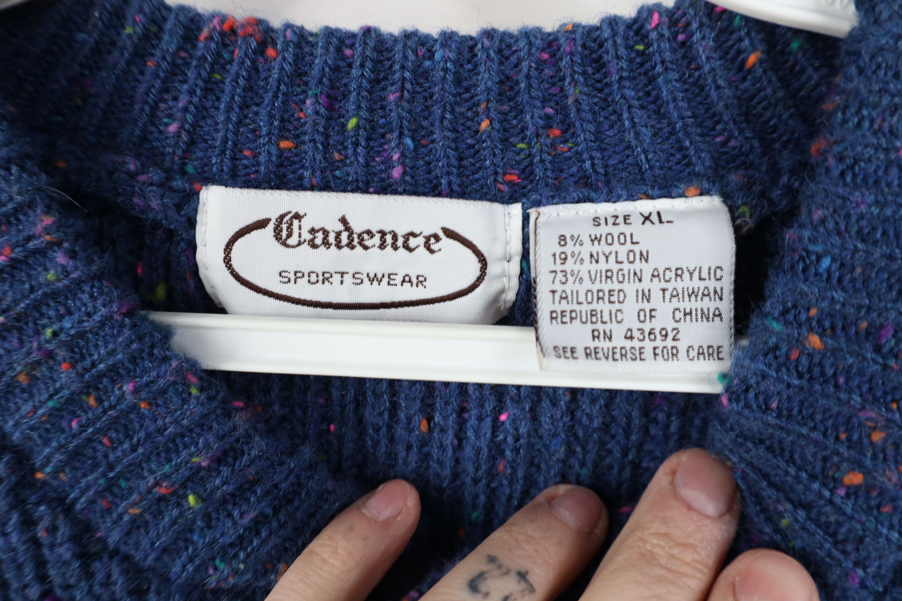 Vintage Vintage 90s Streetwear Wool Blend Ribbed Knit Henley Sweater Size US XL / EU 56 / 4 - 6 Thumbnail