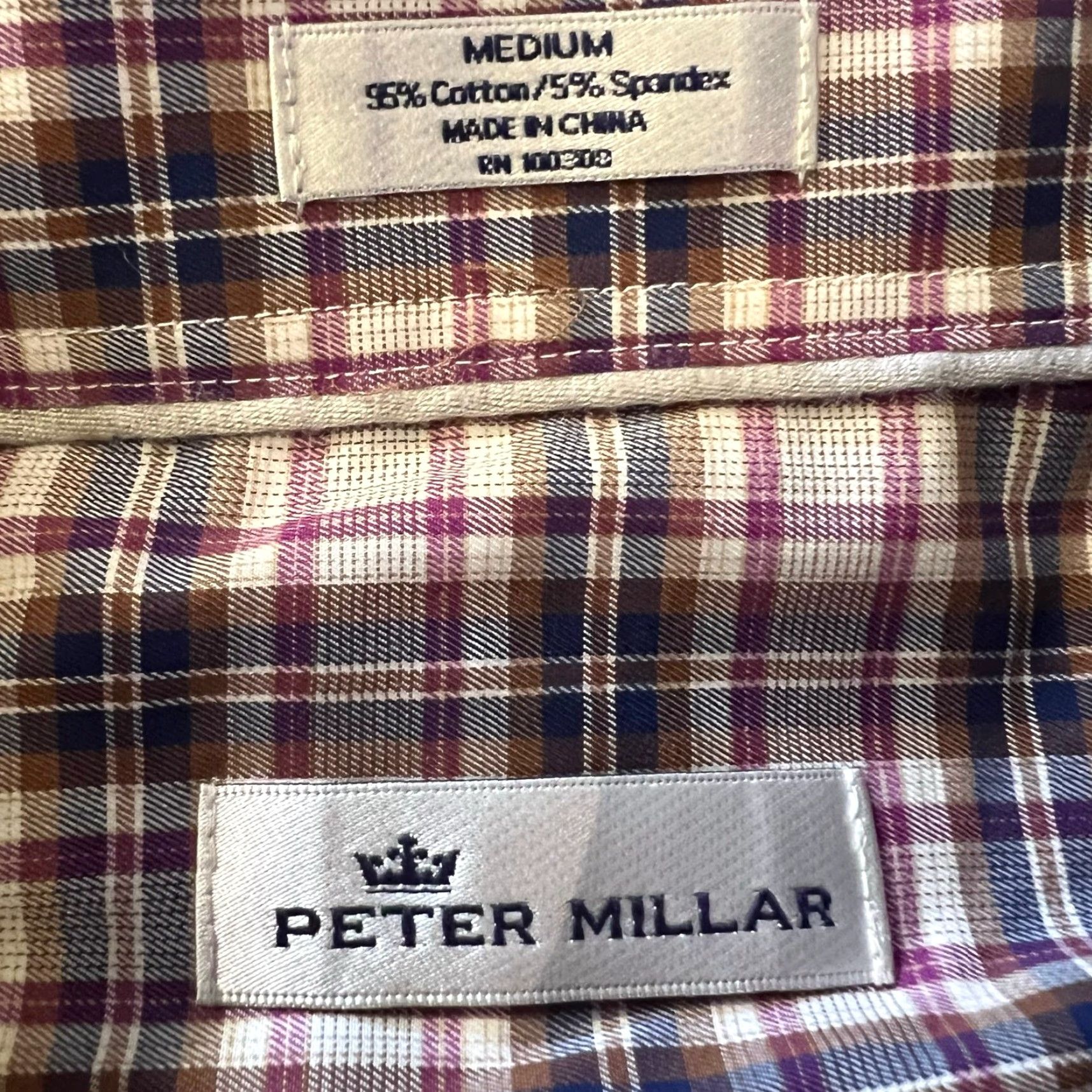 Peter Millar Peter Millar Shirt Mens Medium Plaid Long Sleeve Button Up Red Blue Size US M / EU 48-50 / 2 - 6 Thumbnail