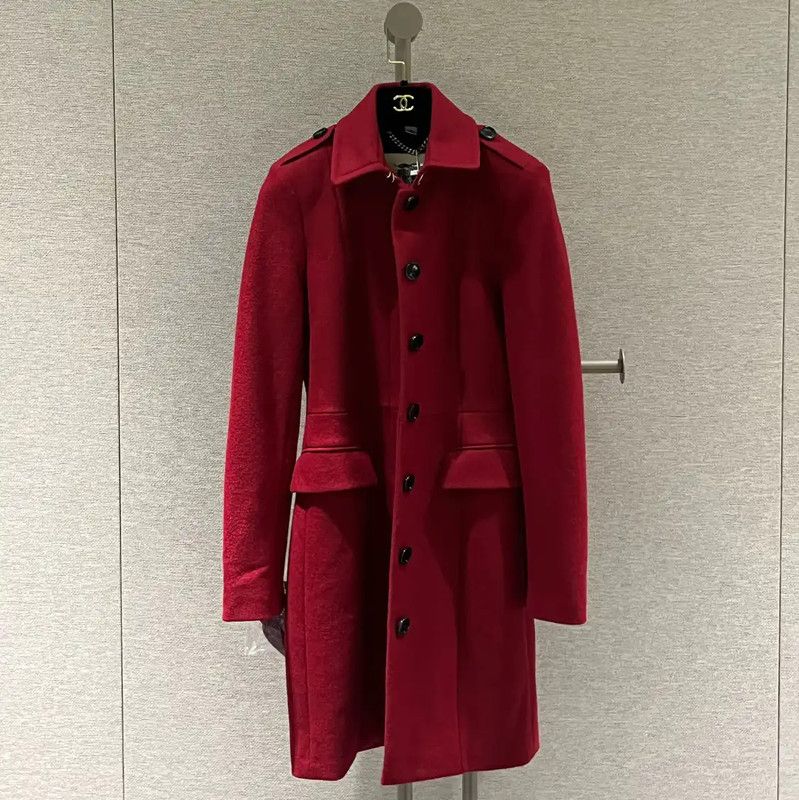 Burberry Burberry Red Wool Long Coat for Women Size S / US 4 / IT 40 - 1 Thumbnail