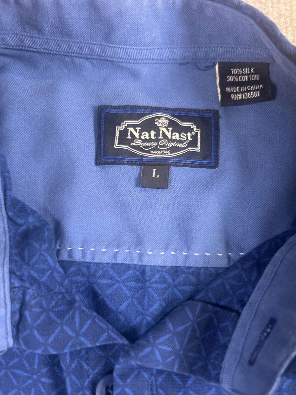 Nat Nast Nat Nast Luxury Originals men’s silk blend button-up. Size L Size US S / EU 44-46 / 1 - 2 Thumbnail