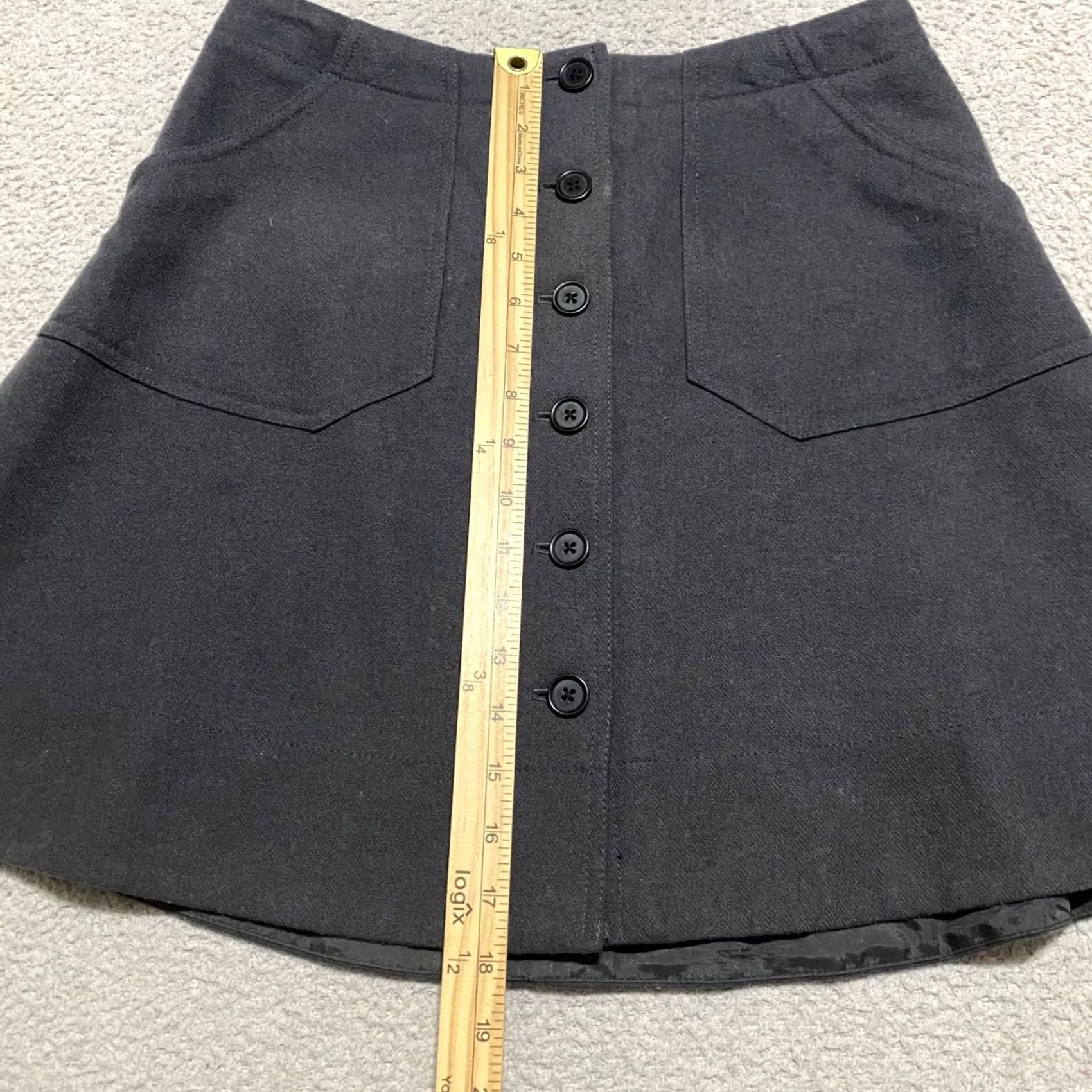 J.Crew J. Crew Skirt Womens sz 6 Gray Wool Blend A-Line Mini Button Pockets Size 28" / US 6 / IT 42 - 4 Thumbnail