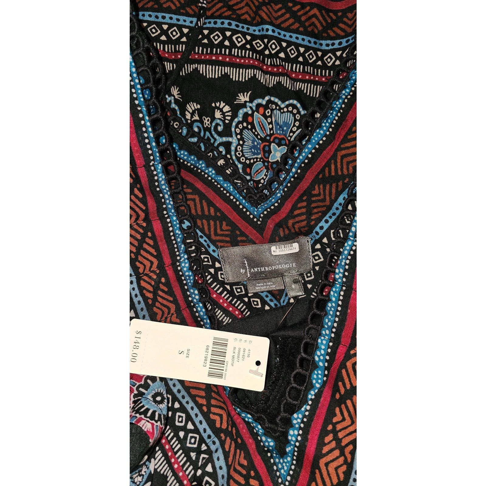 Anthropologie NWT V-Neck Plunge Tunic Mini Dress $148 SMALL Animal Geo Size S / US 4 / IT 40 - 6 Thumbnail