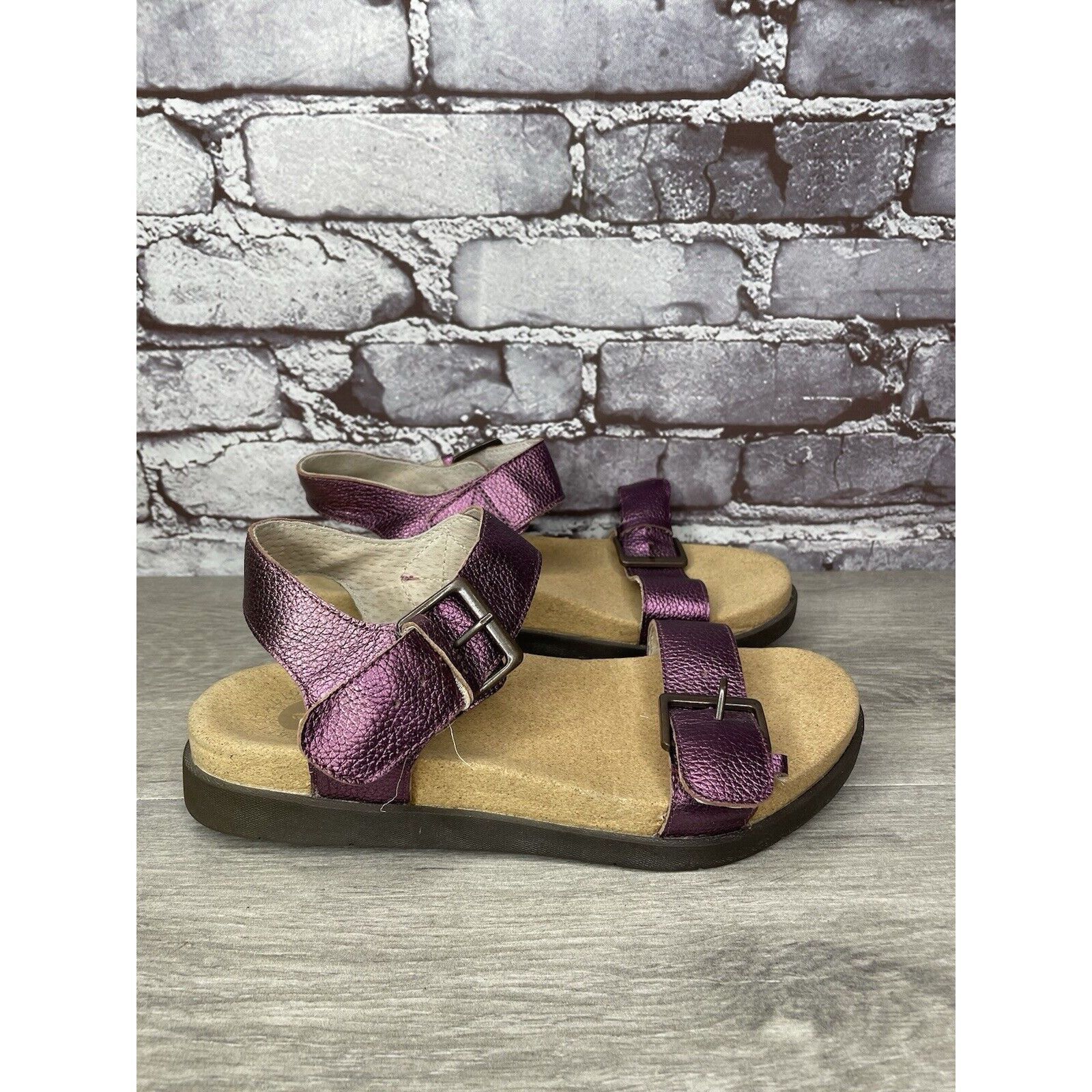 Other Revitalign Metallic Purple Adjustable Buckle Slip On Sandal Size US 7 / IT 37 - 12 Thumbnail