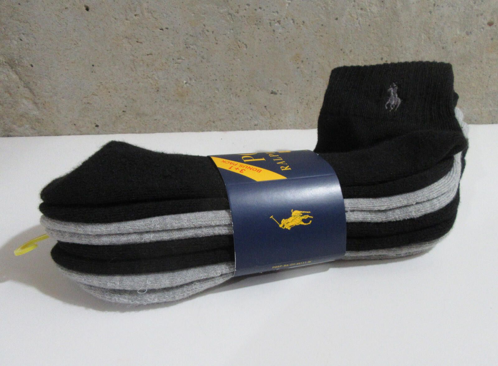 Polo Ralph Lauren Polo Ralph Lauren Mens Quarter Crew Athletic Socks 4 pack Size ONE SIZE - 3 Thumbnail
