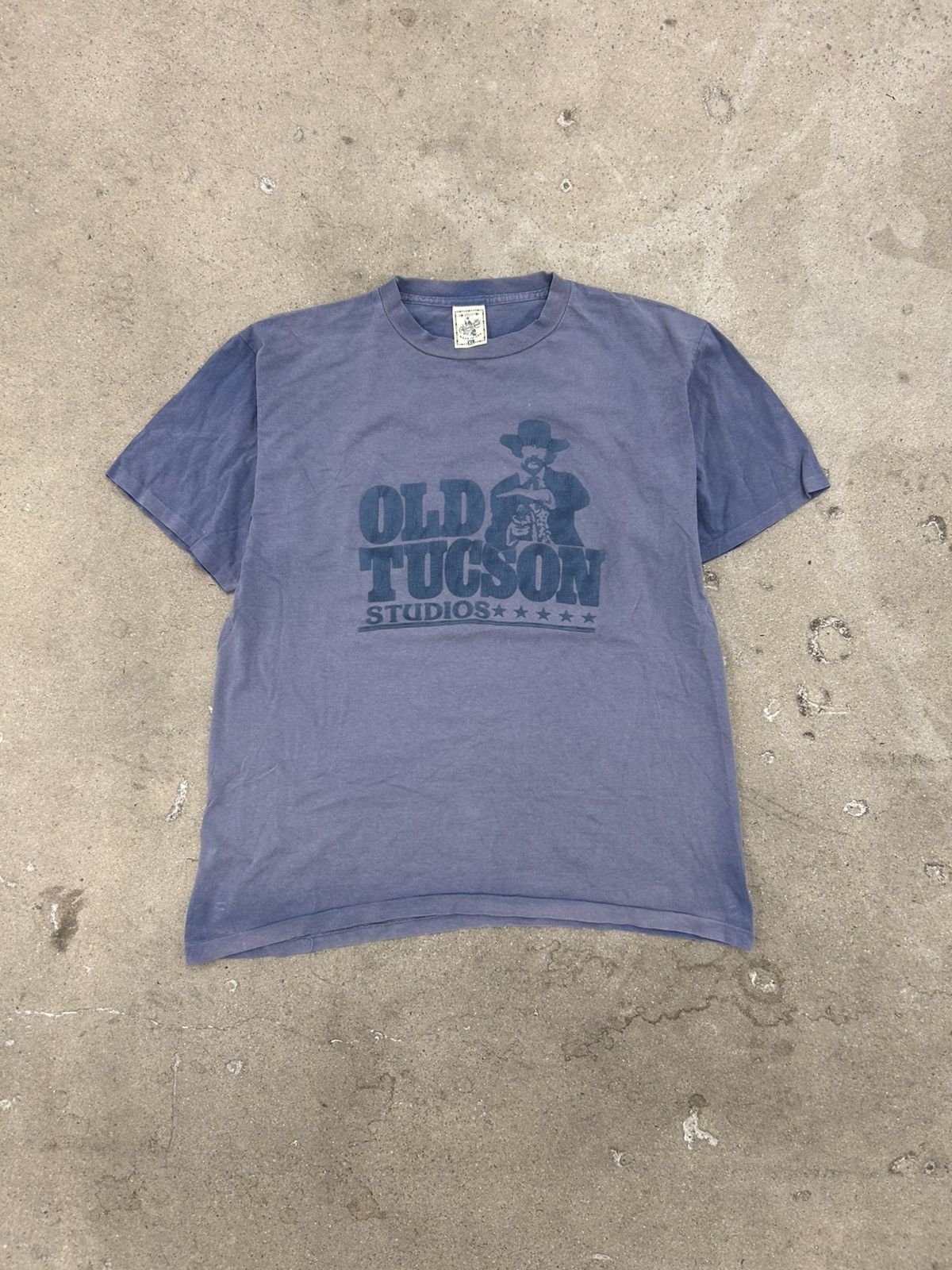 Vintage Vintage 90s Essential Sunfaded T Shirt Blue Old Tucson Size US XL / EU 56 / 4 - 1 Thumbnail