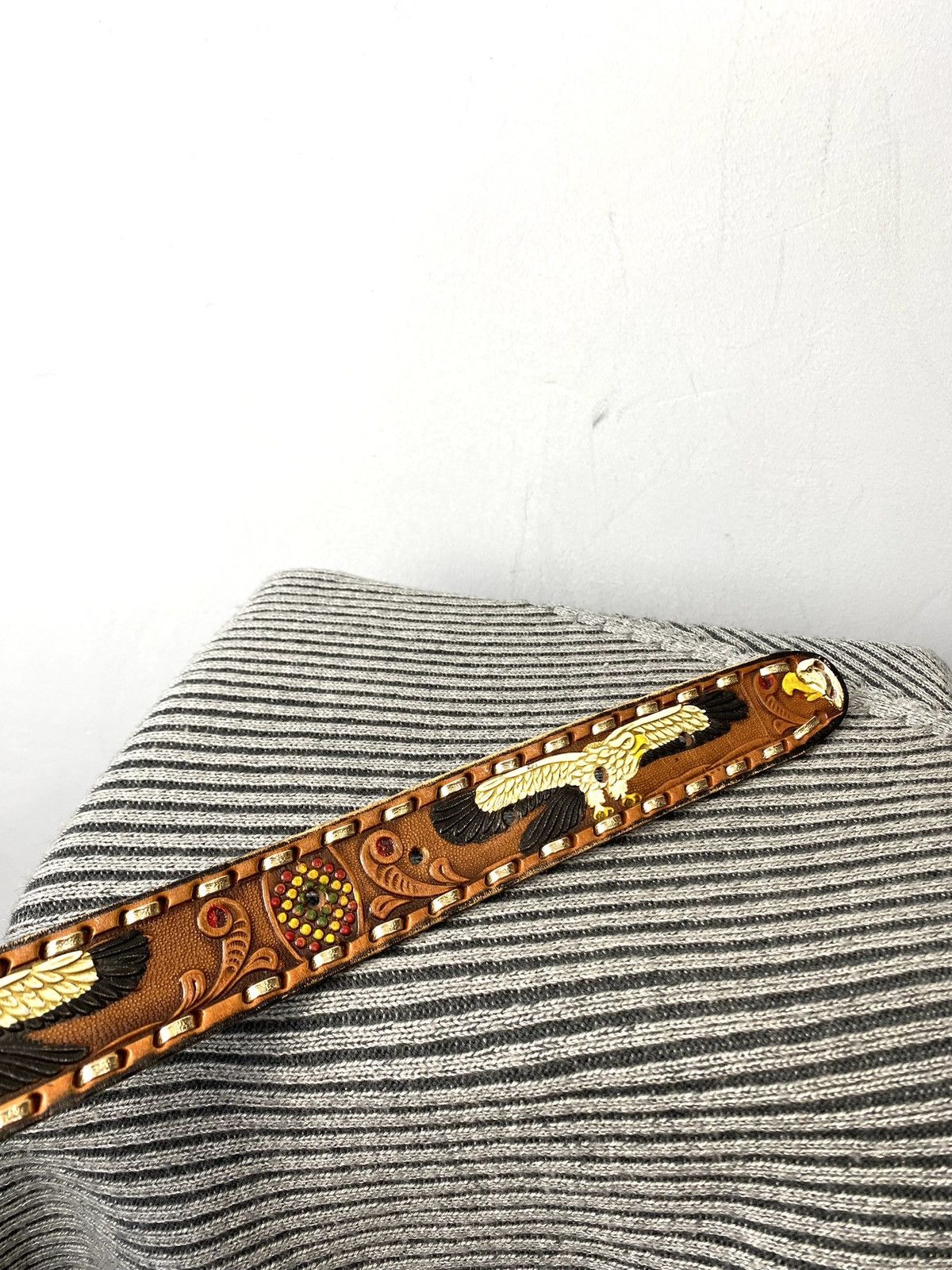 Cowboy Equipment Vintage Leather Belt Cowboy Western Style Metal Hype Size ONE SIZE - 3 Thumbnail