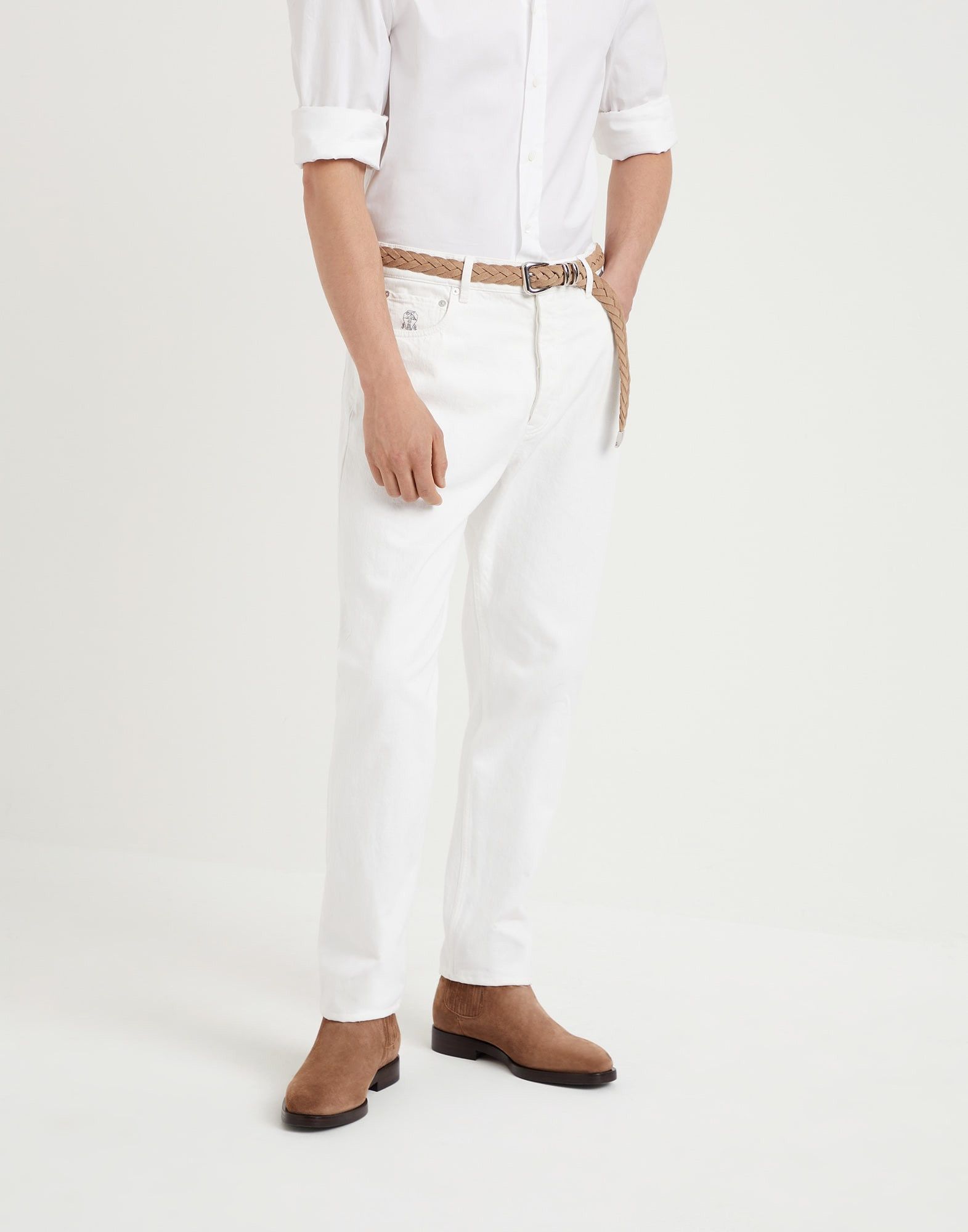 Brunello Cucinelli o1la1rc1a0925 Jeans Pants in White Size US 32 / EU 48 - 1 Thumbnail