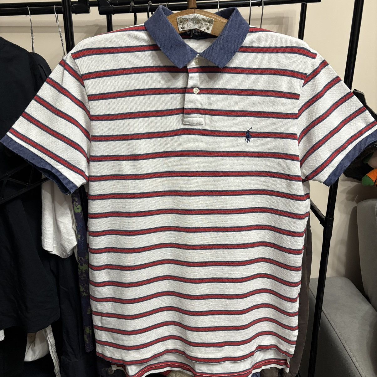 Vintage Vintage 90’s PRL Stripe Polo T-Shirt Punk ERD Grunge RRL Size US L / EU 52-54 / 3 - 1 Thumbnail