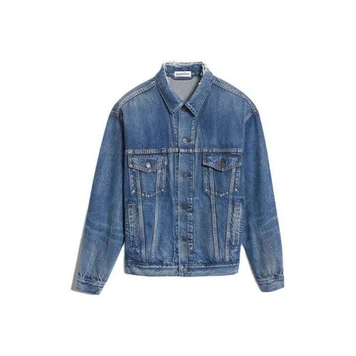 Balenciaga Balenciaga Women's Casual Denim Jacket in Blue 0079-2507 Size XS / US 0-2 / IT 36-38 - 1 Thumbnail