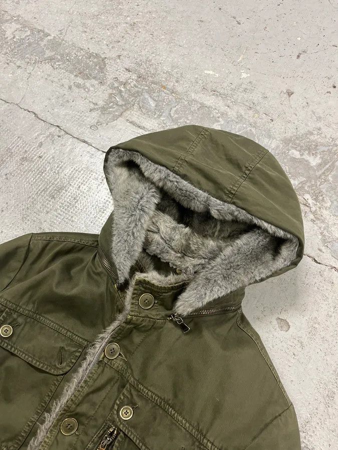 Daniele Alessandrini 2000s Daniele Alessandrini Military Green Multi Pockets Faux Fur Jacket Size US S / EU 44-46 / 1 - 6 Thumbnail
