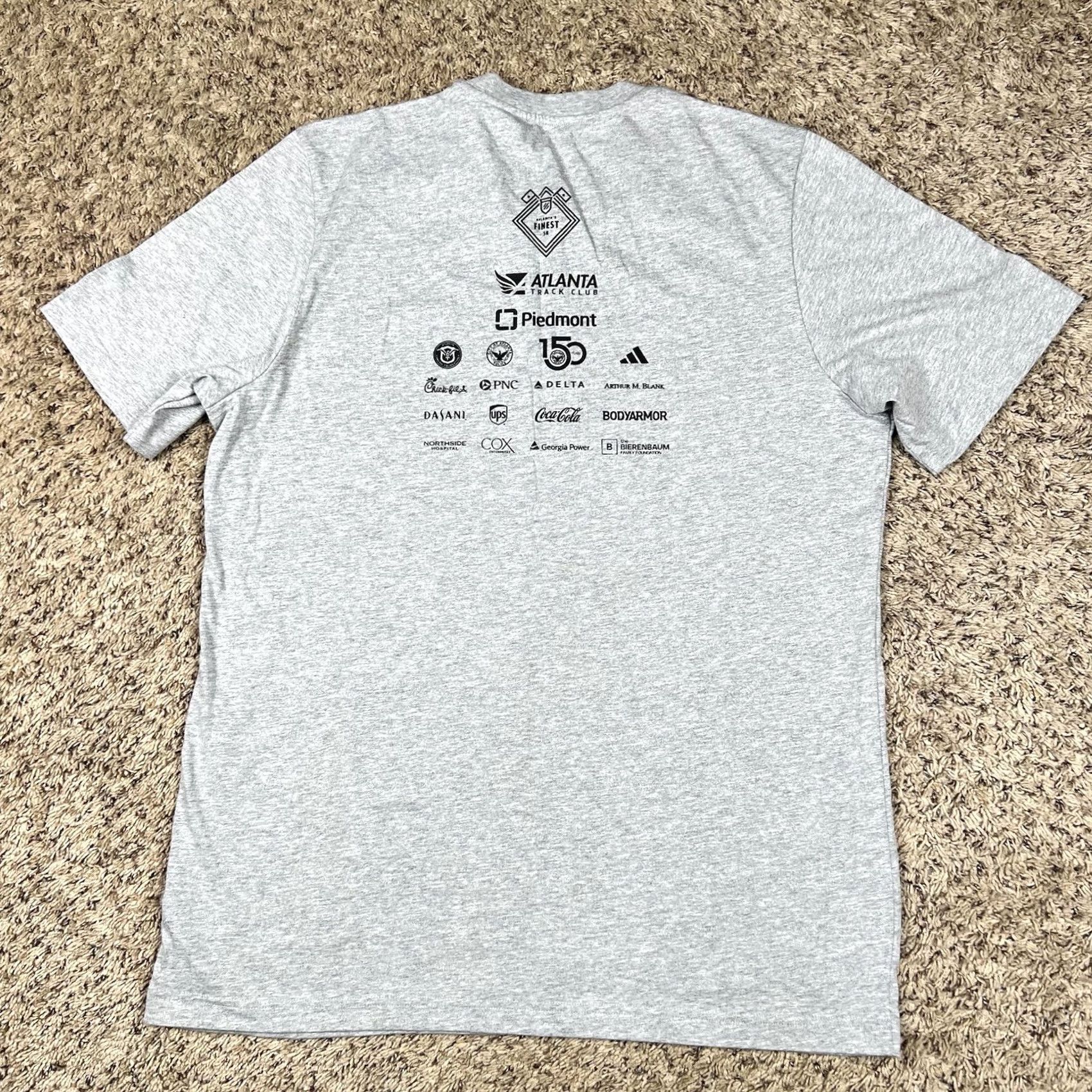 Adidas Adidas Atlanta’s Finest 5K Graphic Shirt Adult Large Performance Activewear Gray Cotton Short Sleeve Crew Neck Heathered Breathing Logo Size US L / EU 52-54 / 3 - 3 Thumbnail