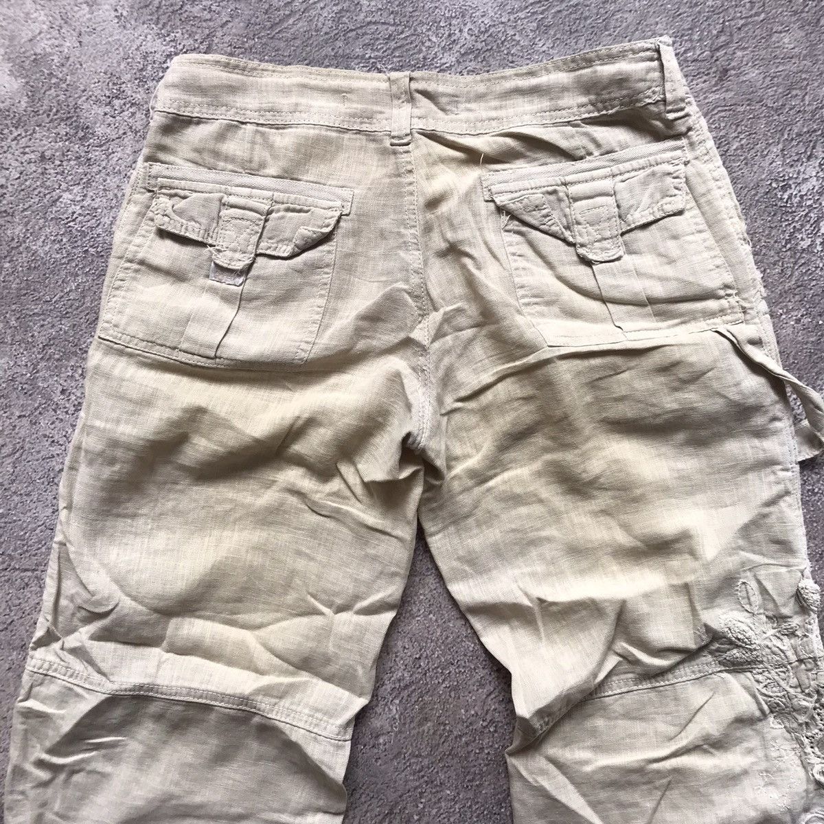 Vintage Vintage 90s Baggy Cargo Parachute Pants Streetwear Tan 29 Size 29" - 6 Thumbnail