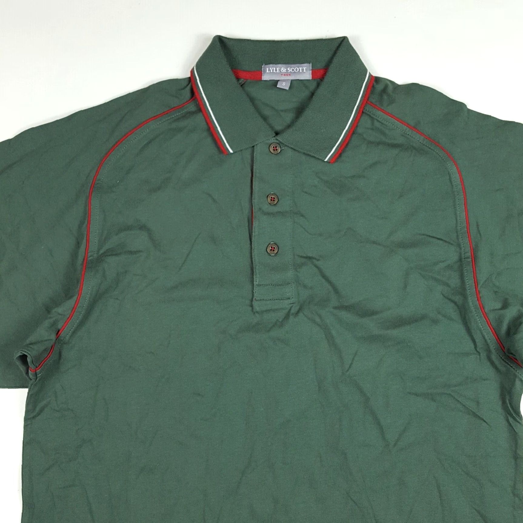 Lyle & Scott Vintage Lyle & Scott Men's Green Polo Shirt Short Sleeve Casual Golf Tennis Retro All Seasons Small Size US S / EU 44-46 / 1 - 2 Thumbnail