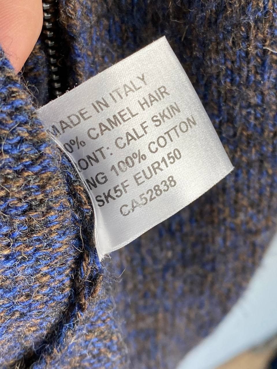 Alfred Dunhill 1690$ RRP Alfred Dunhill Camel Hair Calf Skin Sweater Size US XXL / EU 58 / 5 - 11 Thumbnail