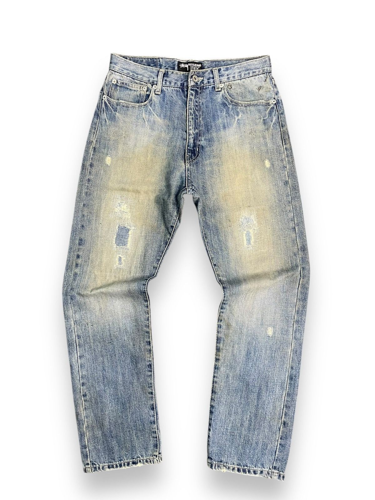 Stussy Y2K Stussy Distressed Denim Jeans Washed Size US 31 - 2 Thumbnail