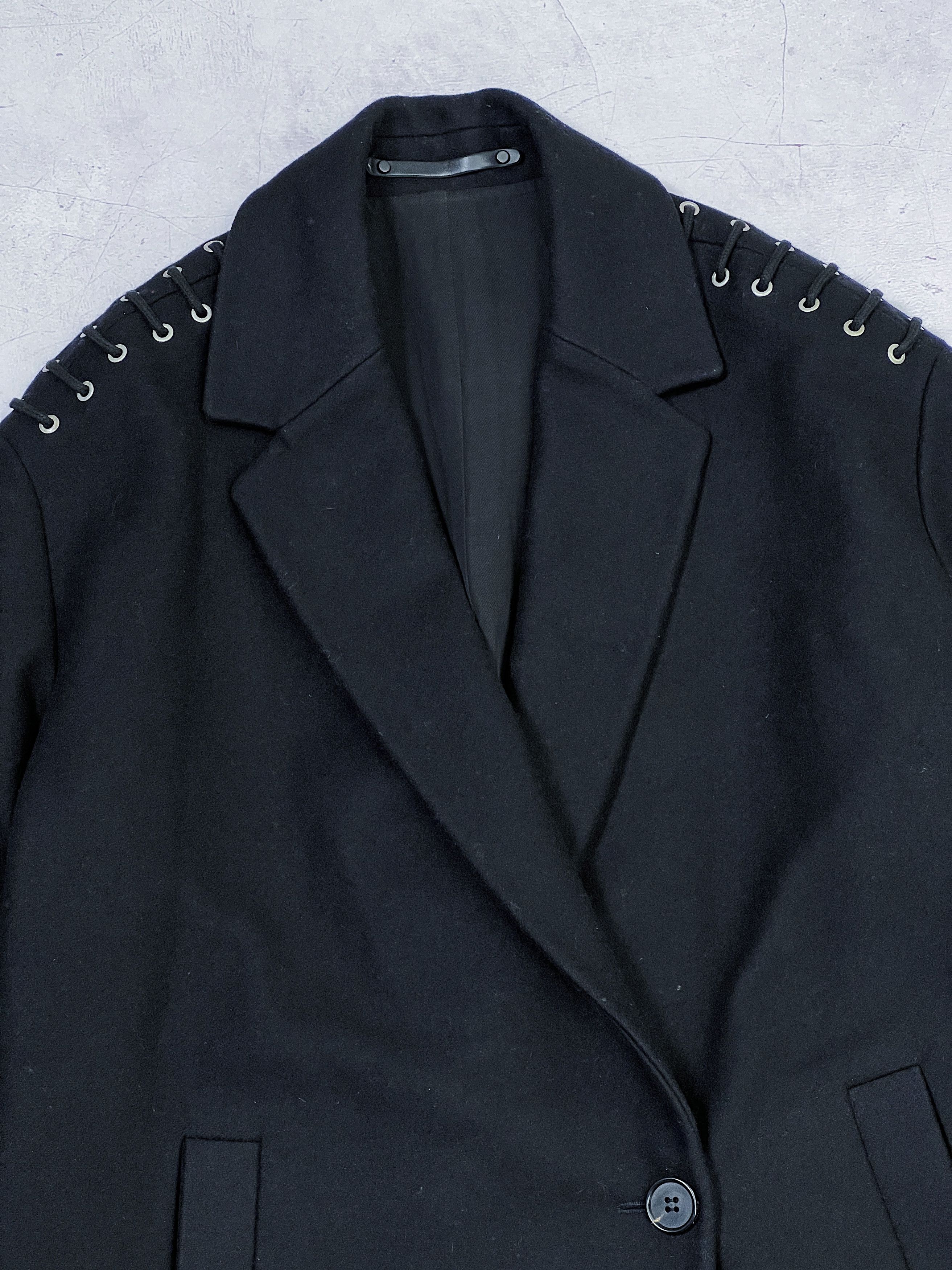 Allsaints AllSaints Ada Laced Short Wool Coat Women's Size S / US 4 / IT 40 - 4 Thumbnail
