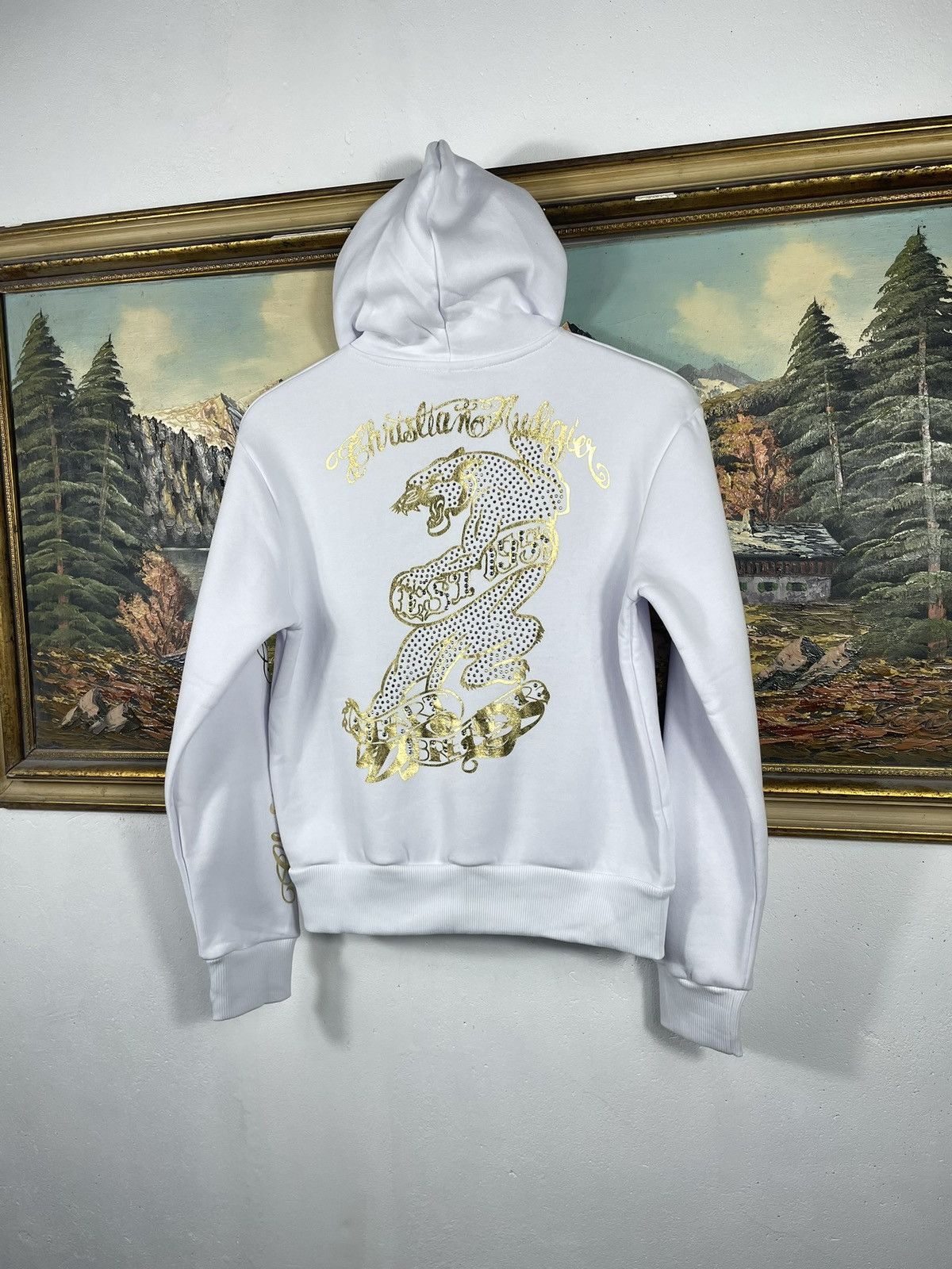 Christian Audigier × Ed Hardy × Vintage Ed Hardy Retro 00s Hoodie With Crystals Affliction Grunge Size M / US 6-8 / IT 42-44 - 5 Thumbnail