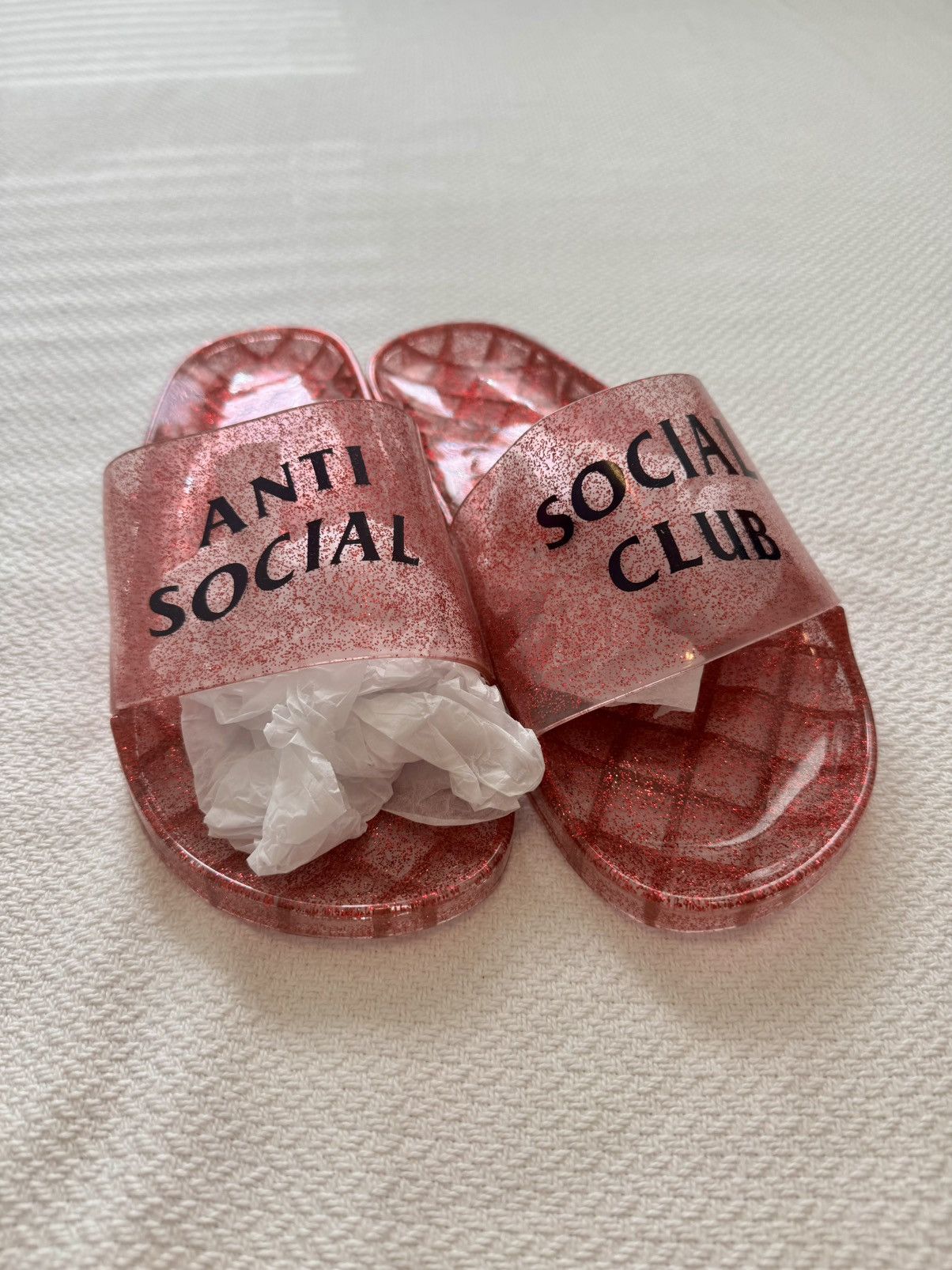 Anti Social Social Club Anti Social Social Club Glitter Slides Pink Size US 9.5 / EU 42-43 - 1 Thumbnail