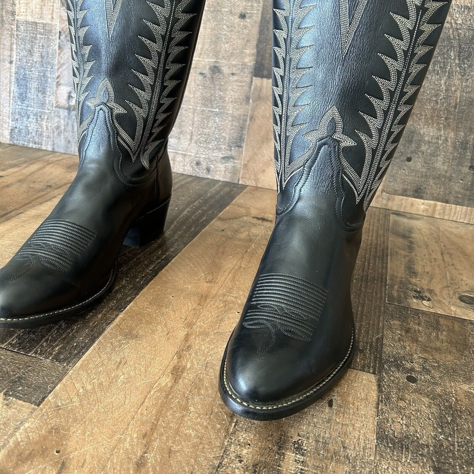 Tony Lama Tony Lama Vintage Classic Black Cowboy Boots Mens 11.5 D Size US 11.5 / EU 44-45 - 12 Thumbnail