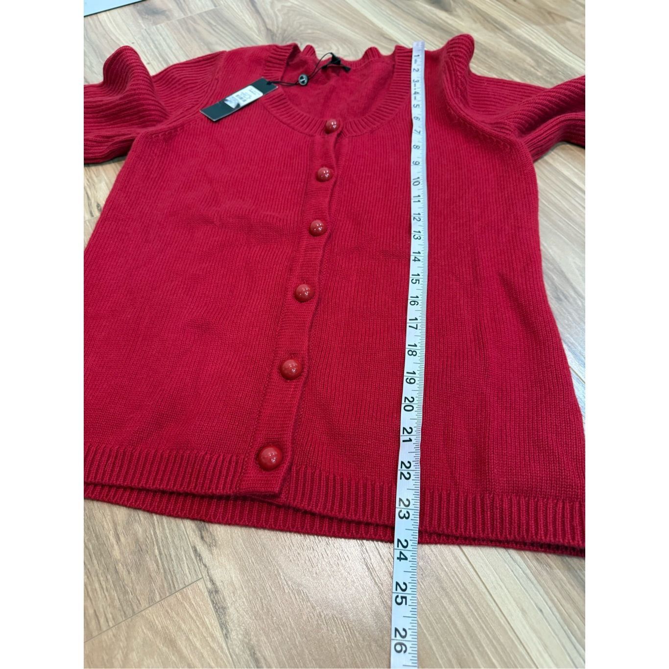 Other Talbots NWT Red Button Down Sweater Cardigan 3/4 Puffy Sleev Size S / US 4 / IT 40 - 6 Thumbnail