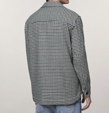 Zara ZARA Green and Beige Houndstooth Shirt Jacket Size US L / EU 52-54 / 3 - 5 Thumbnail