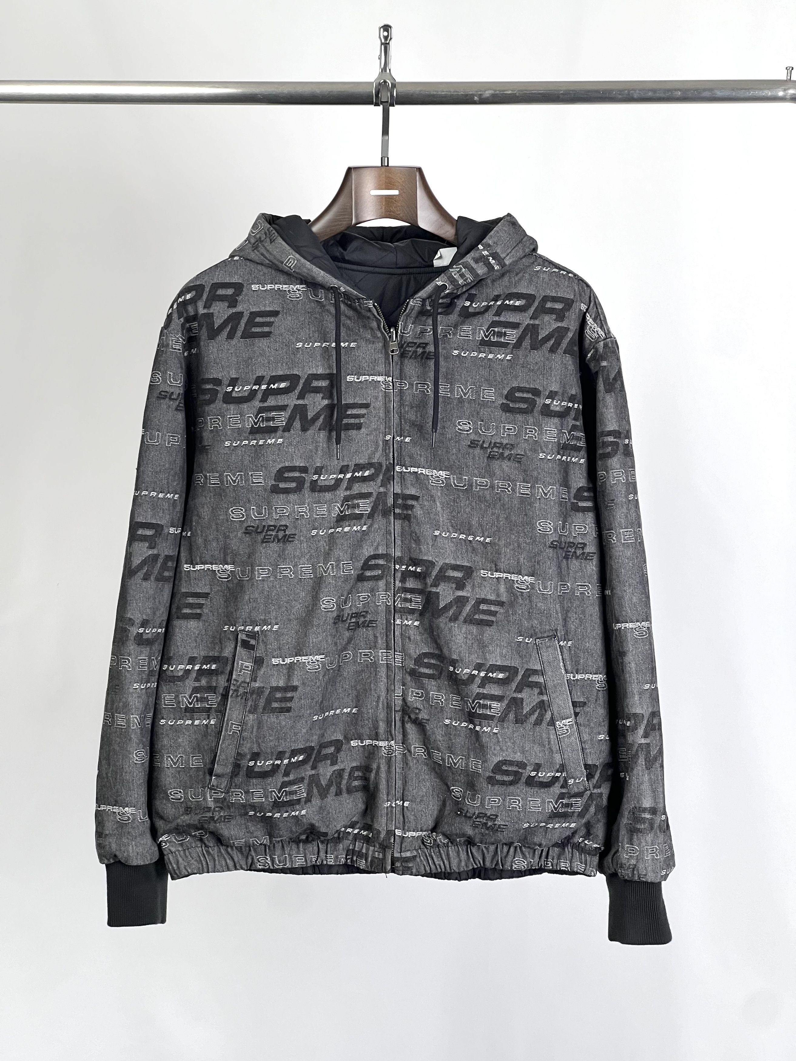 Supreme Brand New REVERSIBLE DIMENSIONS LOGO DENIM WORK JACKET  