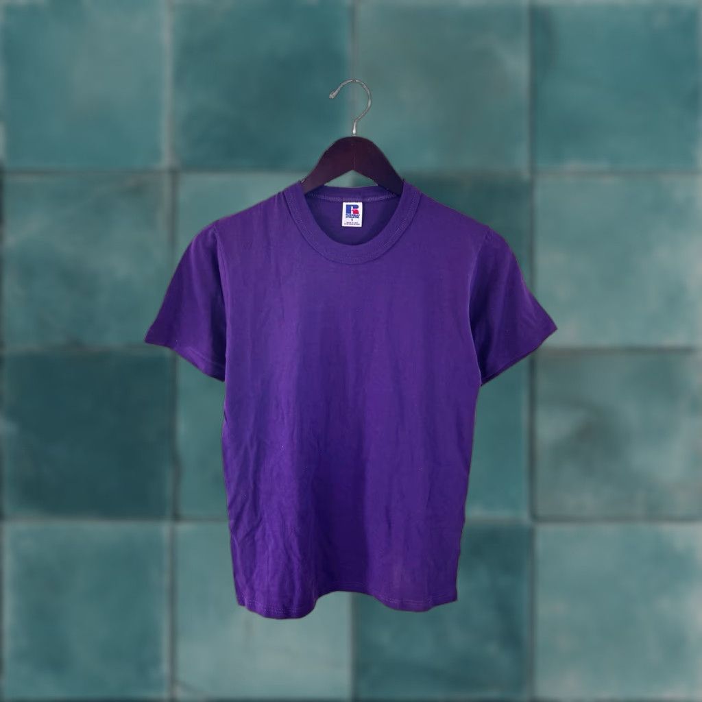 Russell Athletic VINTAGE Russell Athletic Crewneck T-Shirt Mens S Purple 90s Deadstock NWOT USA Crew Neck Short Sleeve Cotton Blend 28.5” Long 18” Across 8” Arms Mens Size US S / EU 44-46 / 1 - 1 Thumbnail