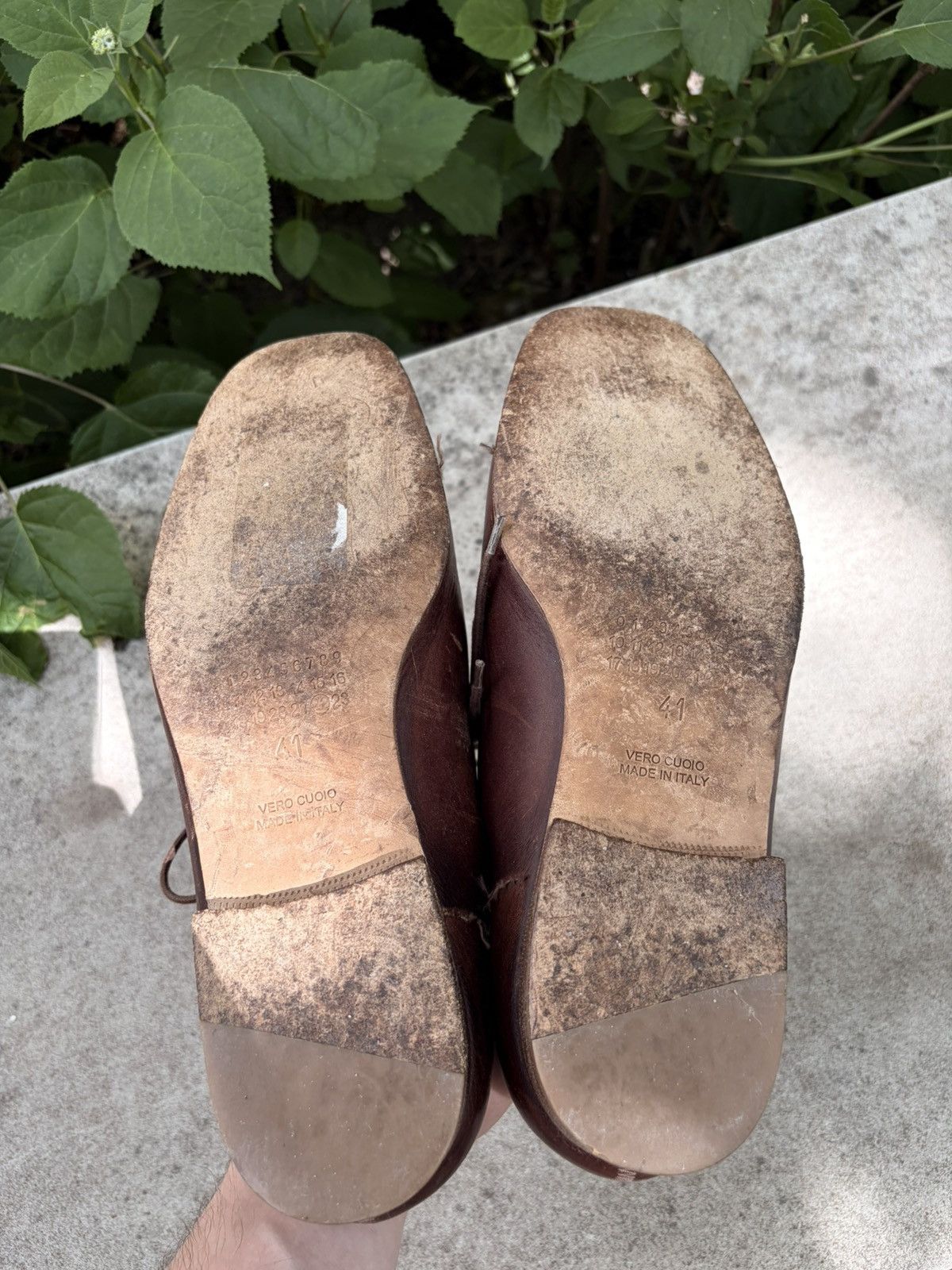 Maison Margiela Distressed Special stitching brown leather Oxfords Shoes Size US 8 / EU 41 - 6 Thumbnail