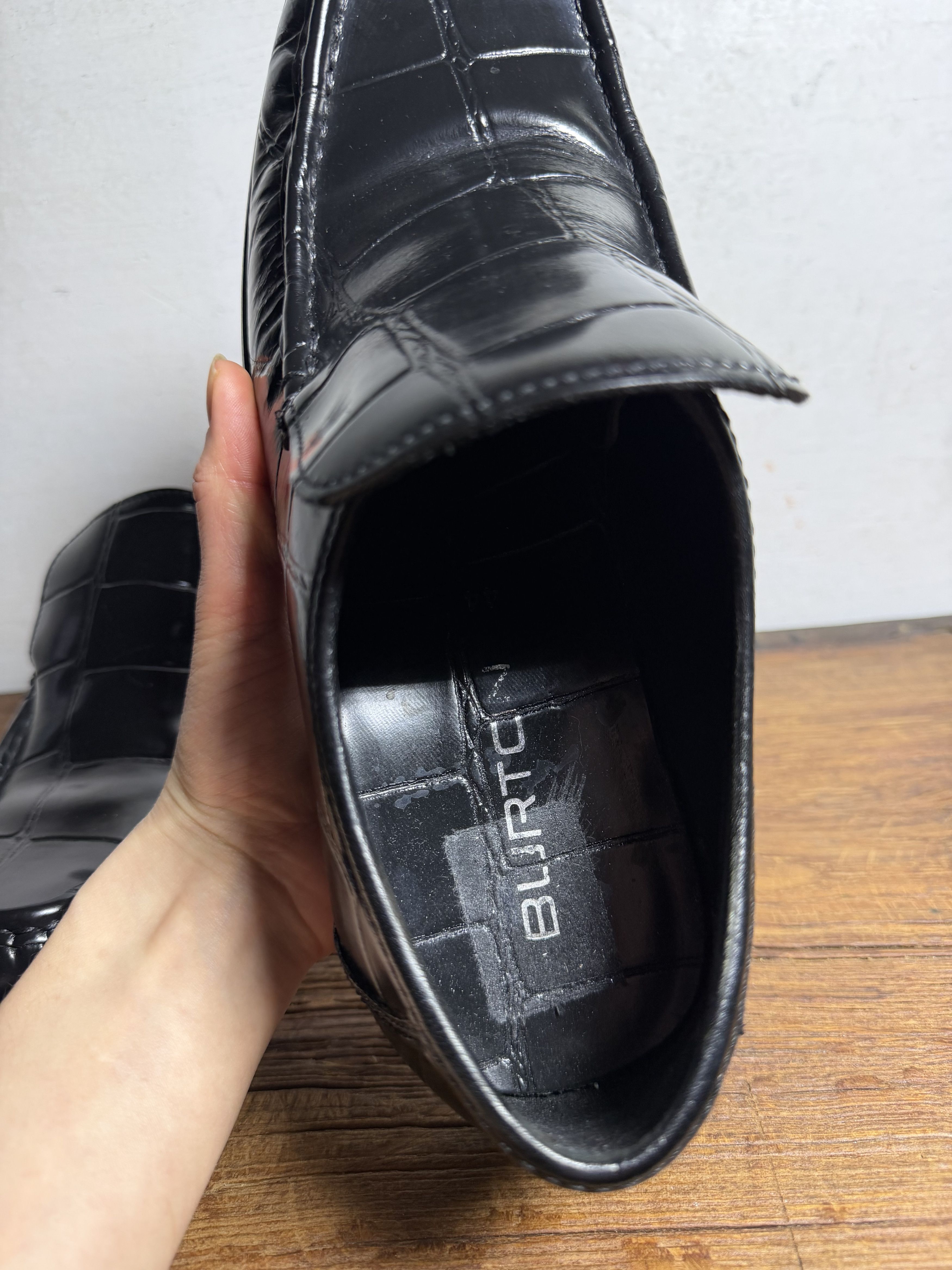 Handmade Burton Textured Leather Loafers with Square Toes Size US 10 / EU 43 - 9 Thumbnail