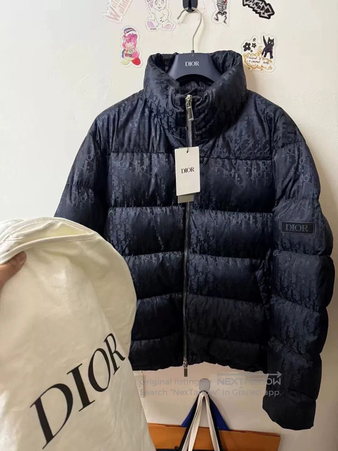 Dior dior logo printed down jacket in black. Size US XXL / EU 58 / 5 - 1 Thumbnail