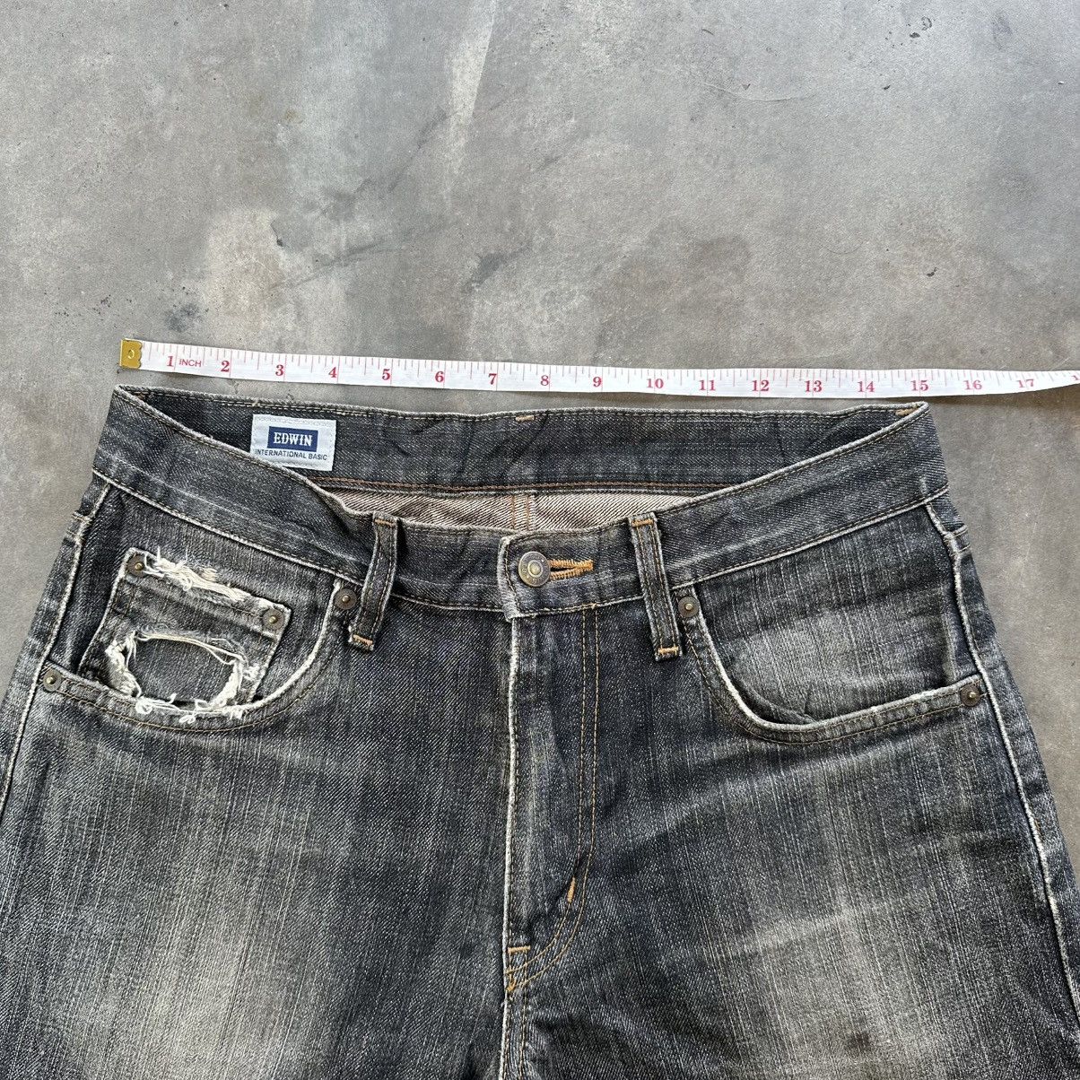 Japanese Brand Vintage Edwin Faded Black Denim Jean Pant W29 Size US 29 - 8 Thumbnail