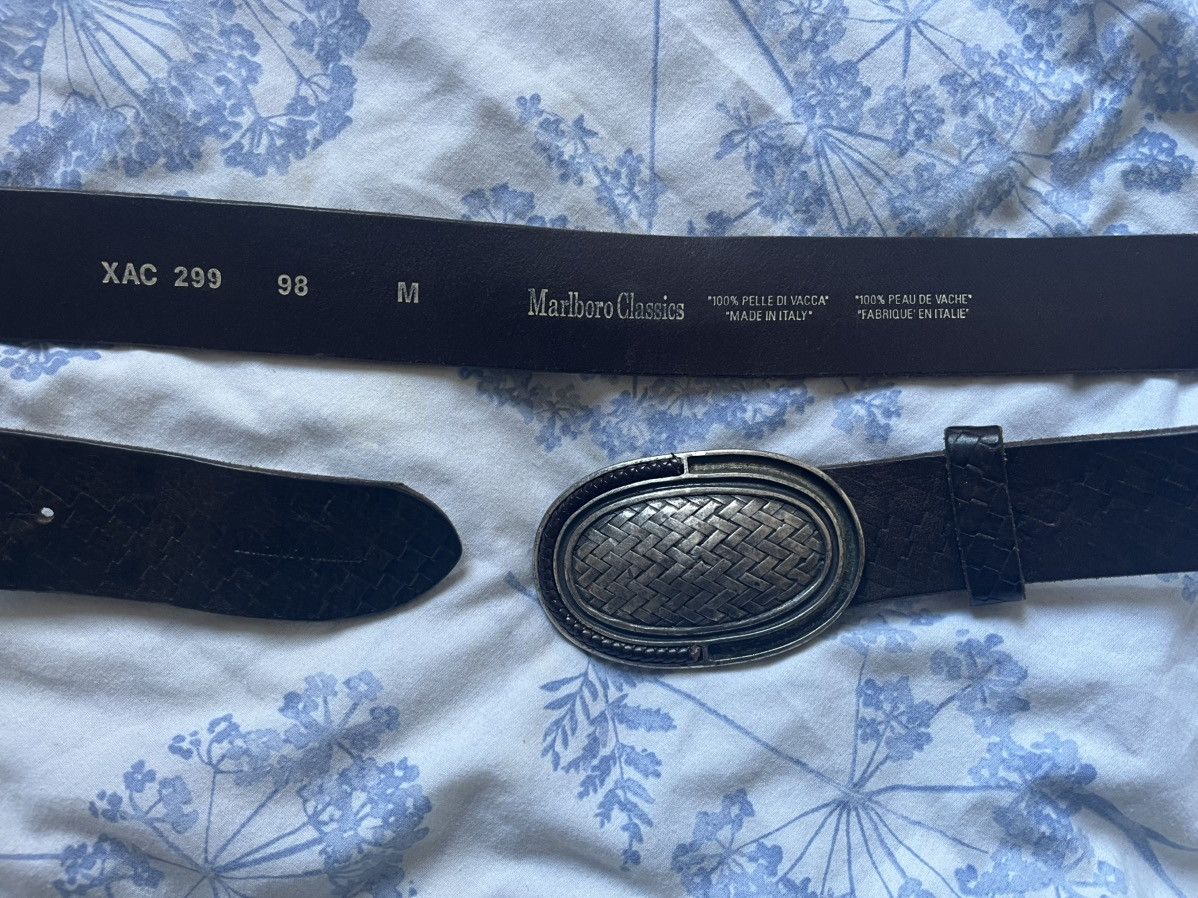 Marlboro Classics Vintage Marlboro Classics brown leather belt silver buckle Size ONE SIZE - 6 Thumbnail