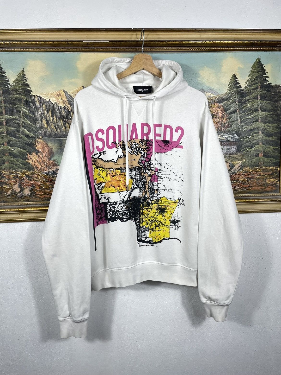 Designer × Dsquared2 Dsquared2 DSQ2 Hoodie Sweatshirt Luxury Designer Baggy Boxy Size L / US 10 / IT 46 - 1 Thumbnail