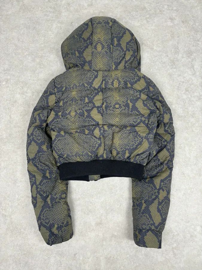 Pierre Balmain FW2012 Pierre Balmain Khaki Snake Cropped Asymmetrical Puffer Jacket Size S / US 4 / IT 40 - 5 Thumbnail