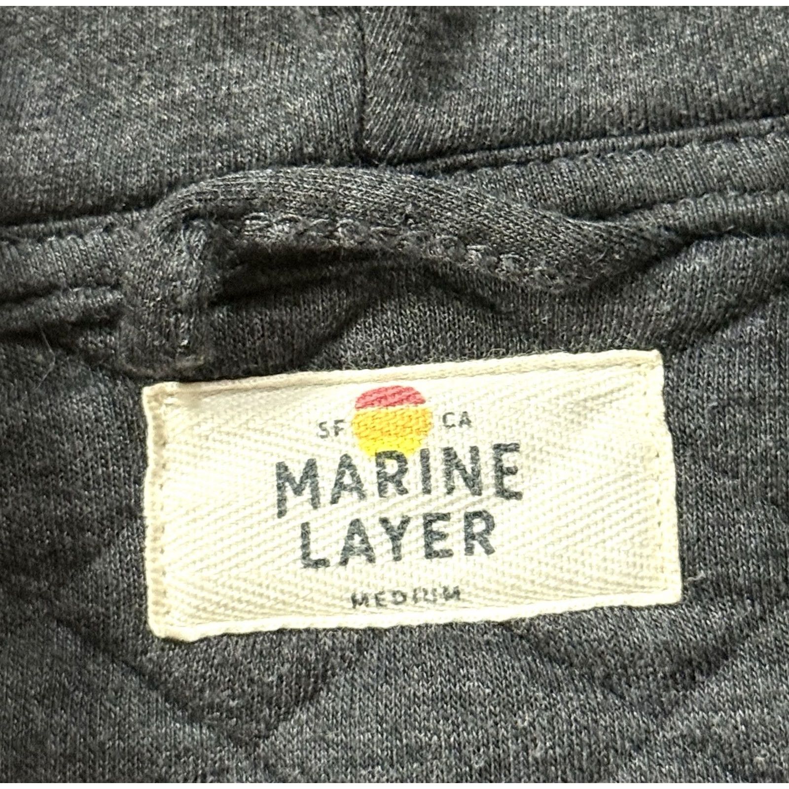 Marine Layer Marine Layer Men's Corbet Quilted Full Zip Hoodie Medium Gray Core Zip Hoodie Size US M / EU 48-50 / 2 - 6 Thumbnail