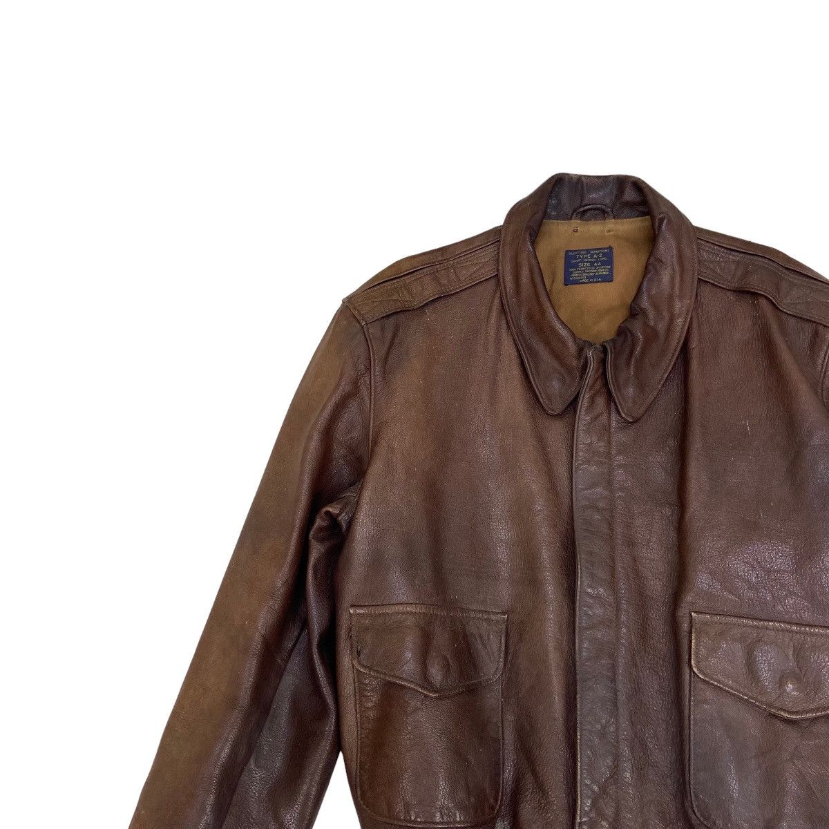 Genuine Leather Vtg Type A-2 San Francisco Aviation Sun Faded Leather Jacket Size US S / EU 44-46 / 1 - 3 Thumbnail