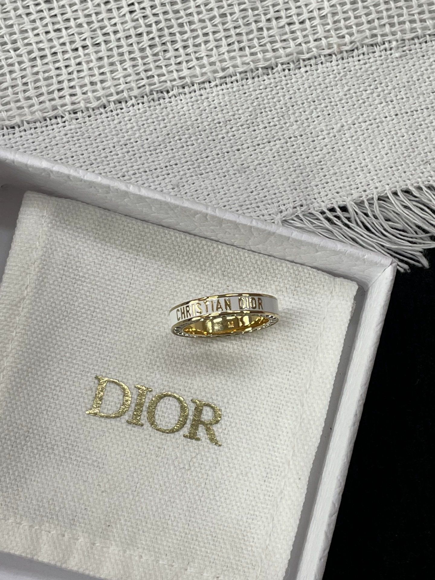 Dior Dior White Enamel Ring Size 52 New Size ONE SIZE - 3 Thumbnail