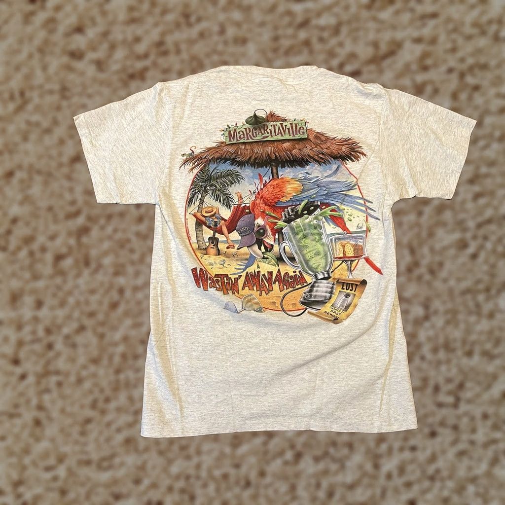 Vintage VINTAGE Caribbean Soul T-Shirt Margaritaville Parrot Jimmy Buffet USA Adult L Gray Mens Size US L / EU 52-54 / 3 - 1 Thumbnail