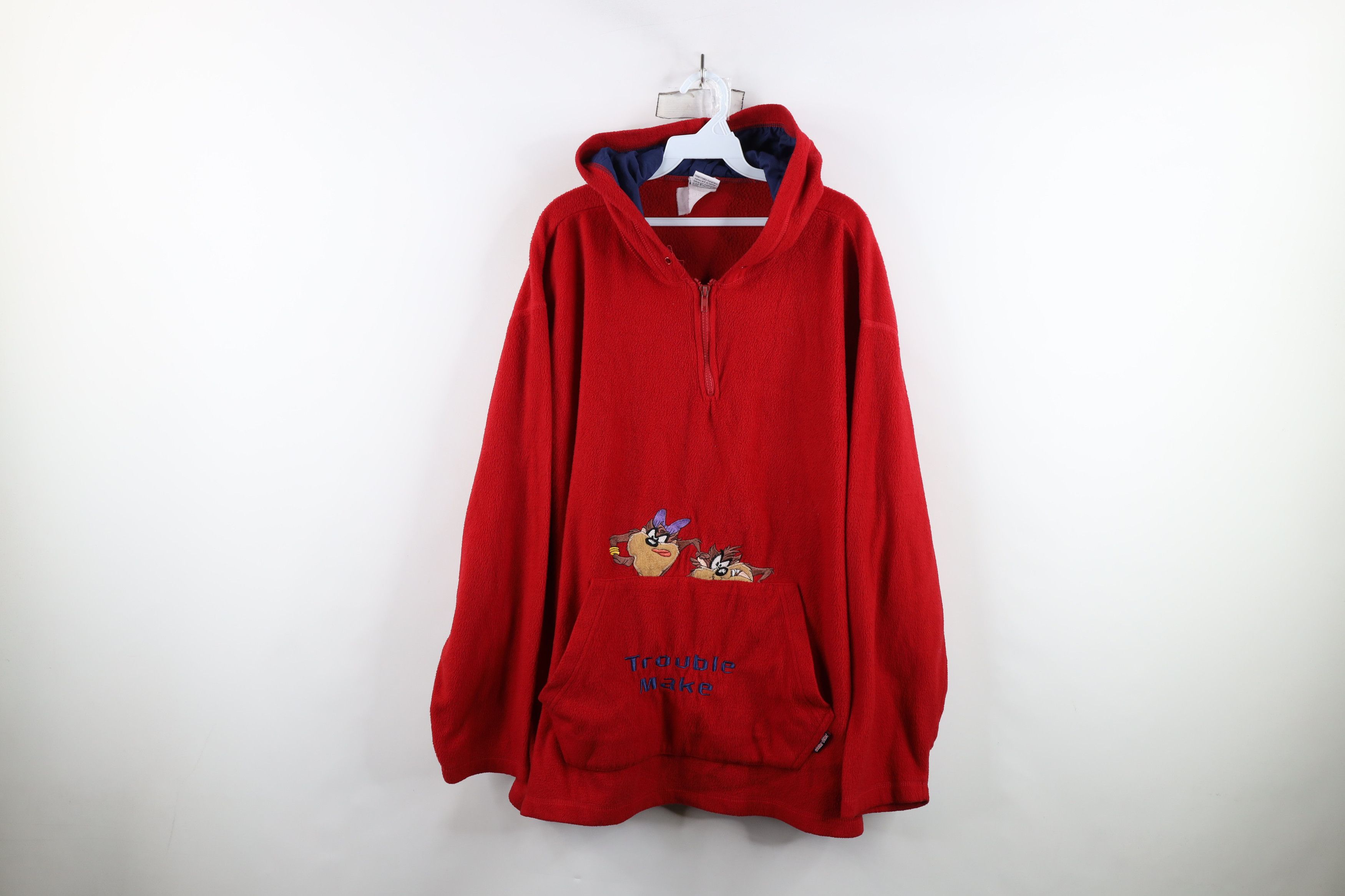 Vintage Vintage 90s Looney Tunes Maker Taz She Devil Fleece Hoodie Size 4XL / US 24-26 - 1 Thumbnail