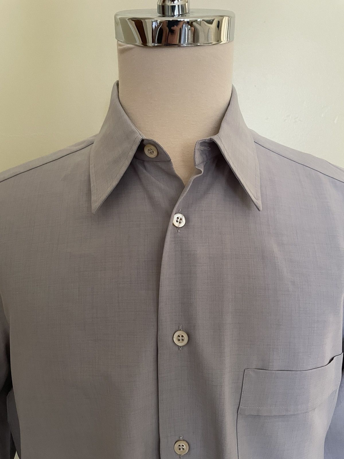 Ermenegildo Zegna × Vintage Vintage Polyester Sport Shirt Size US L / EU 52-54 / 3 - 2 Thumbnail