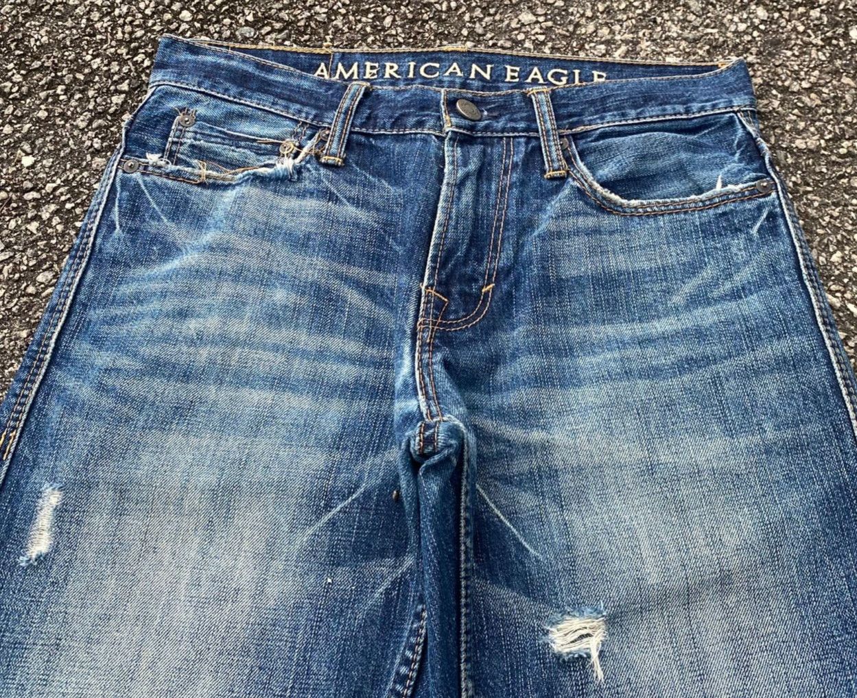 If Six Was Nine Vintage American Eagle Flared Distressed Denim Size US 31 - 14 Thumbnail