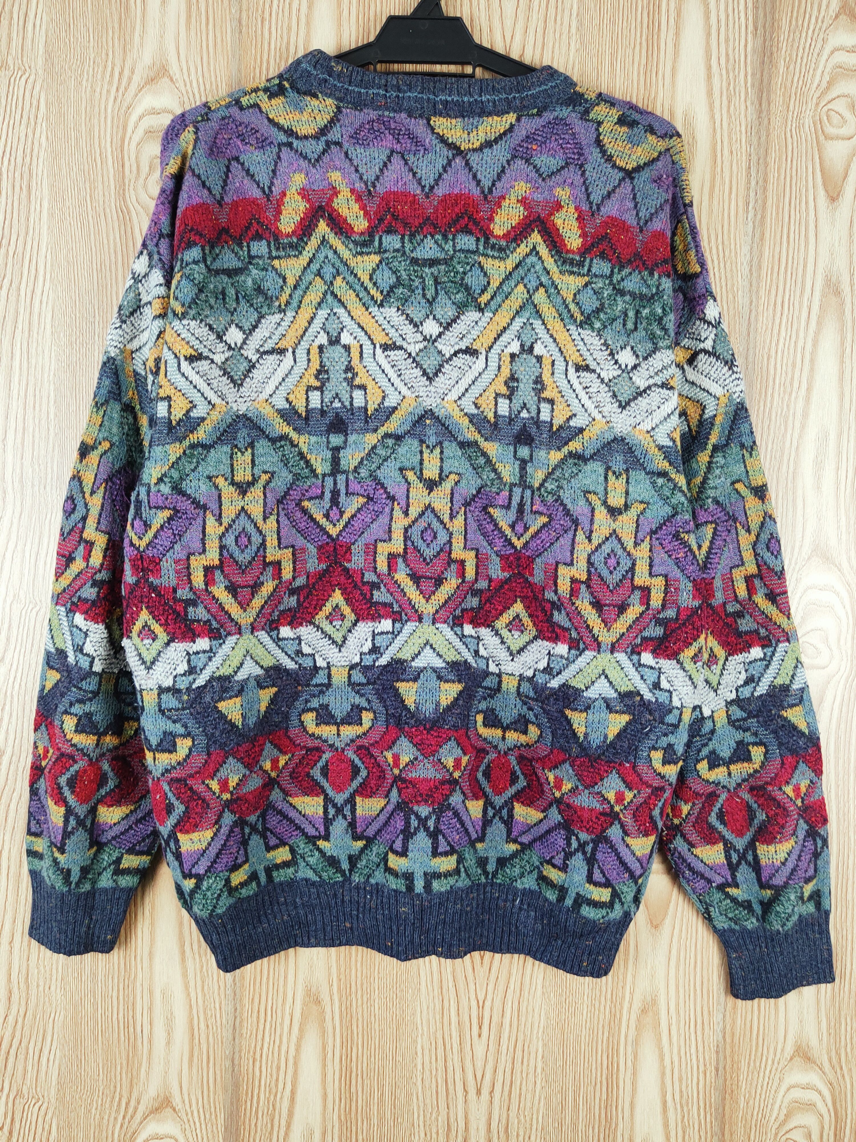 Japanese Brand College Mix Color art Knitwear Sweatshirts #W160 Size US L / EU 52-54 / 3 - 7 Thumbnail