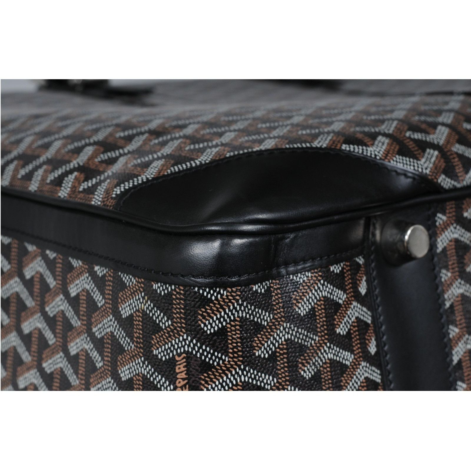 Goyard Black Goyardine Canvas Leather Majordome 60 Travel Size ONE SIZE - 8 Thumbnail