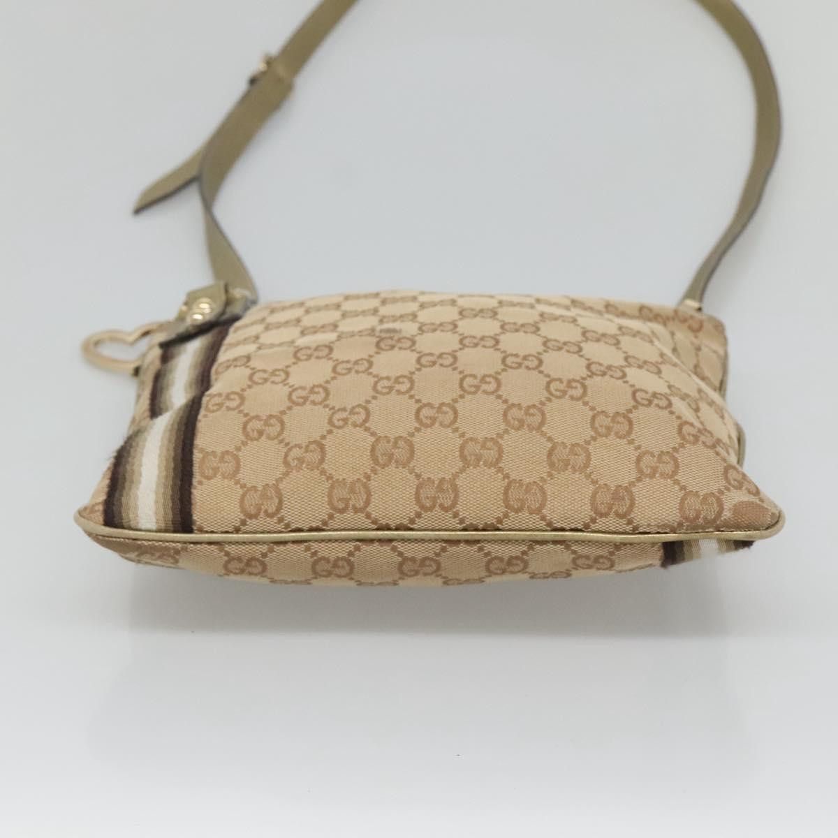 Gucci GUCCI GG Canvas Sherry Line Shoulder Bag Beige Black Size ONE SIZE - 9 Thumbnail